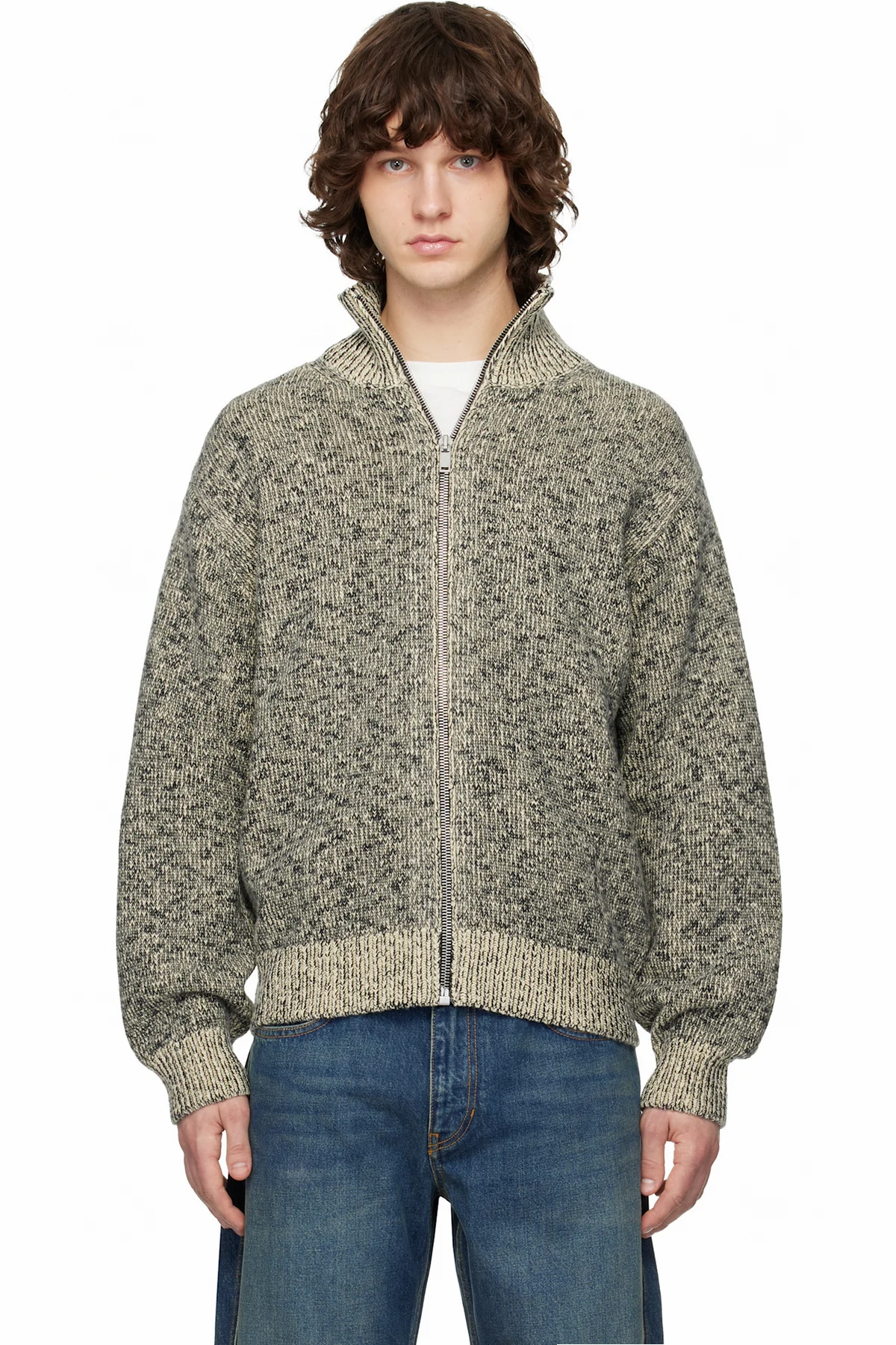 Gray Knit Track Jacket