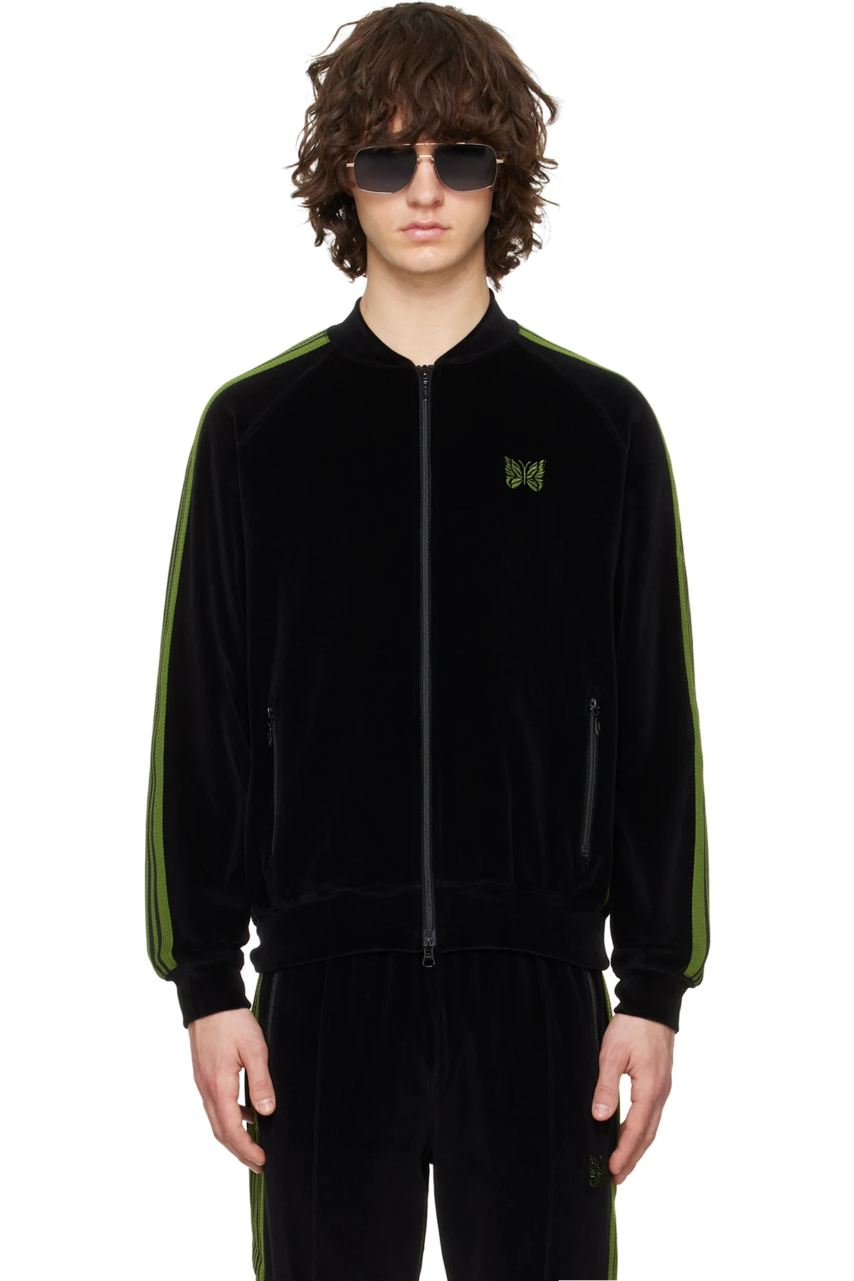 Black Rib Collar Track Jacket