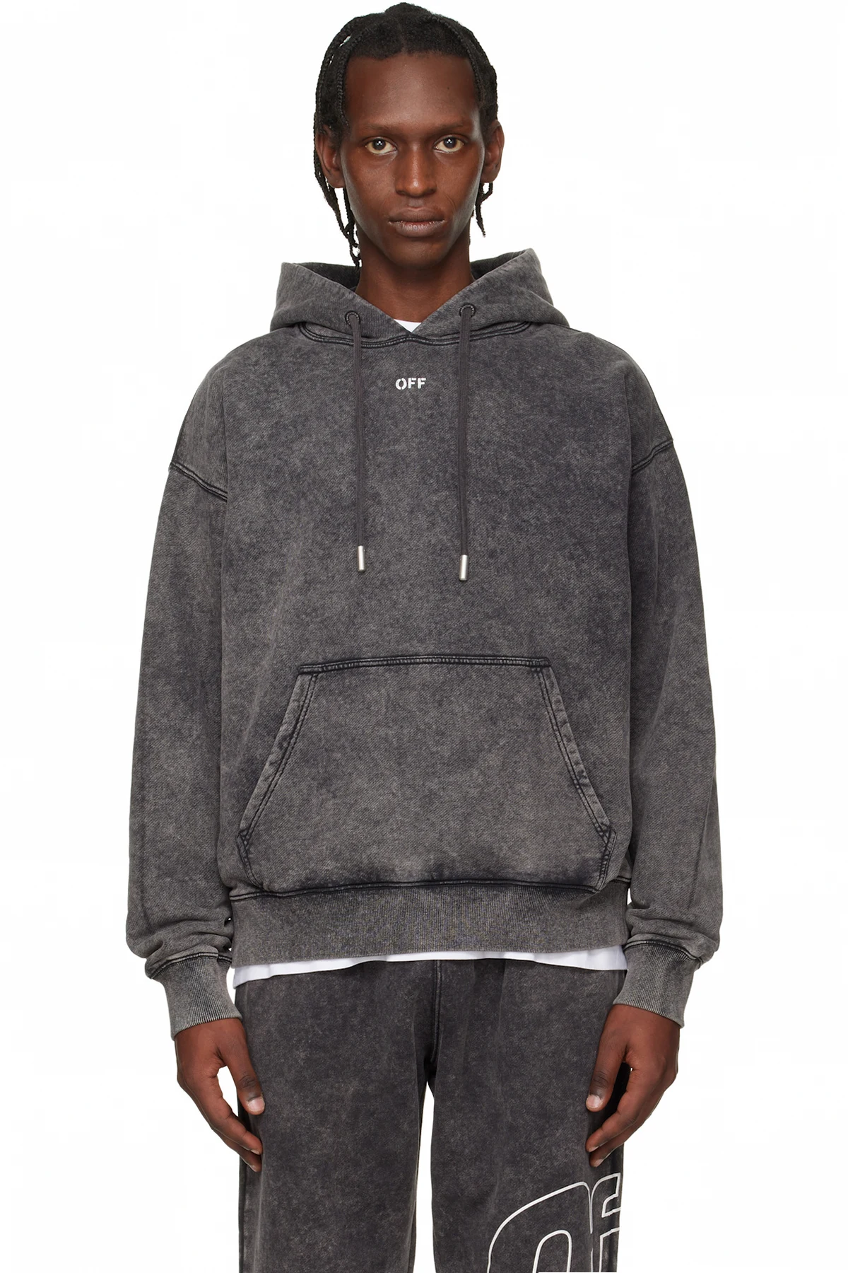 Gray 'OFF' Stamp Skate Hoodie