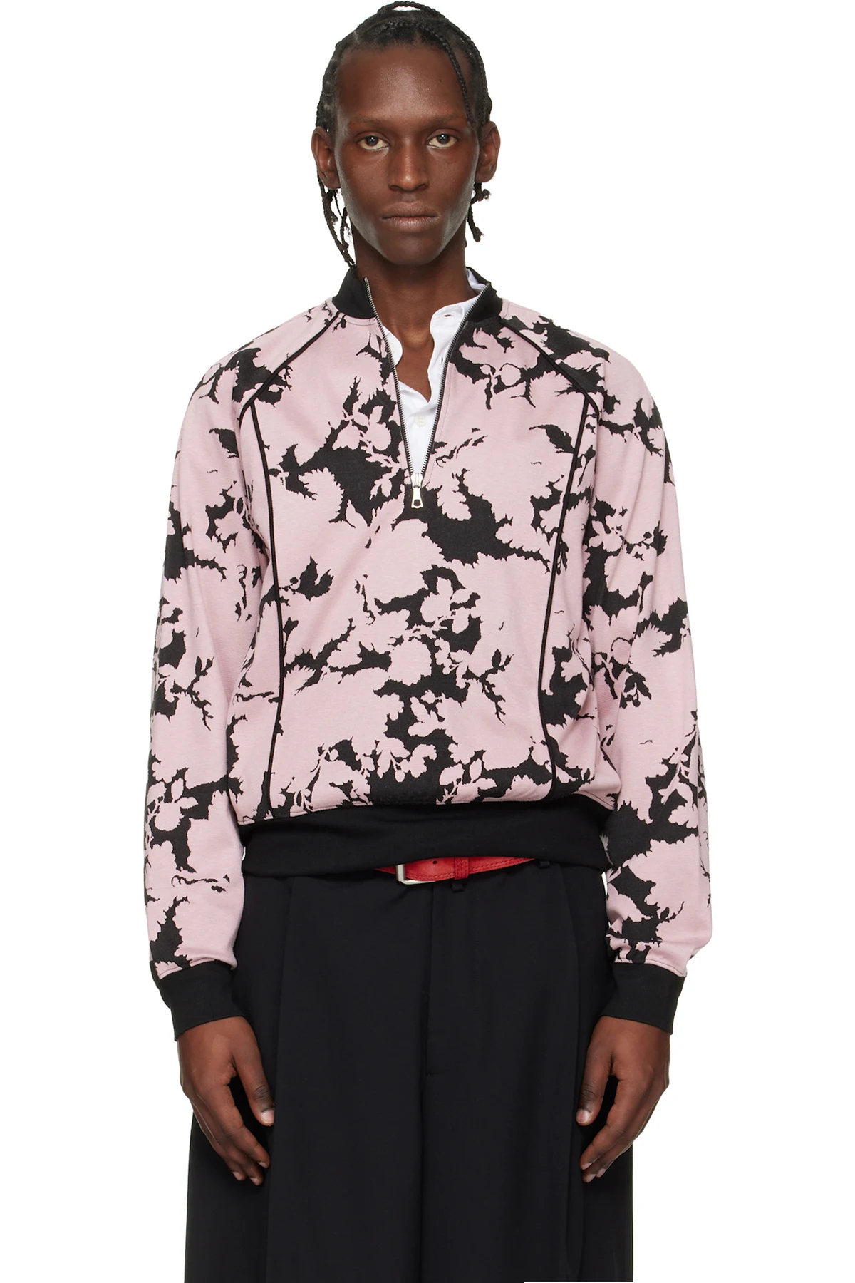Pink & Black Jacquard Track Jacket