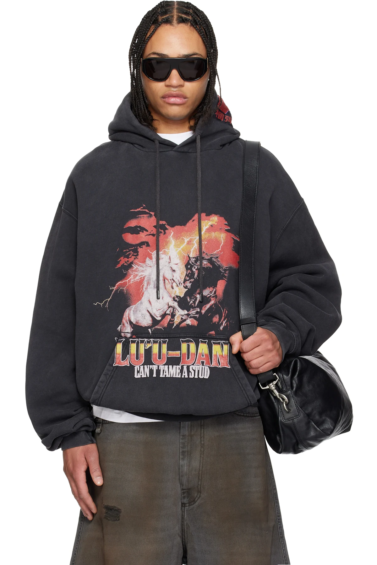 Gray 'Year of the Horse' Oversized Hoodie