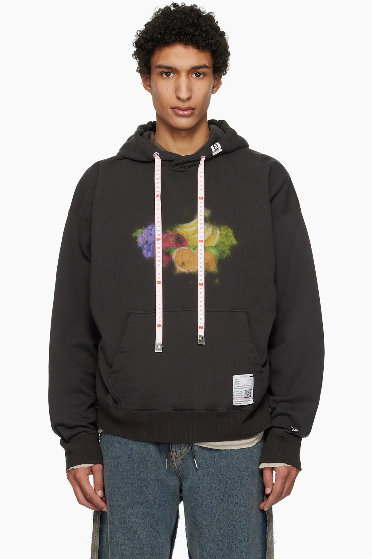 Black Fruit Printed Hoodie