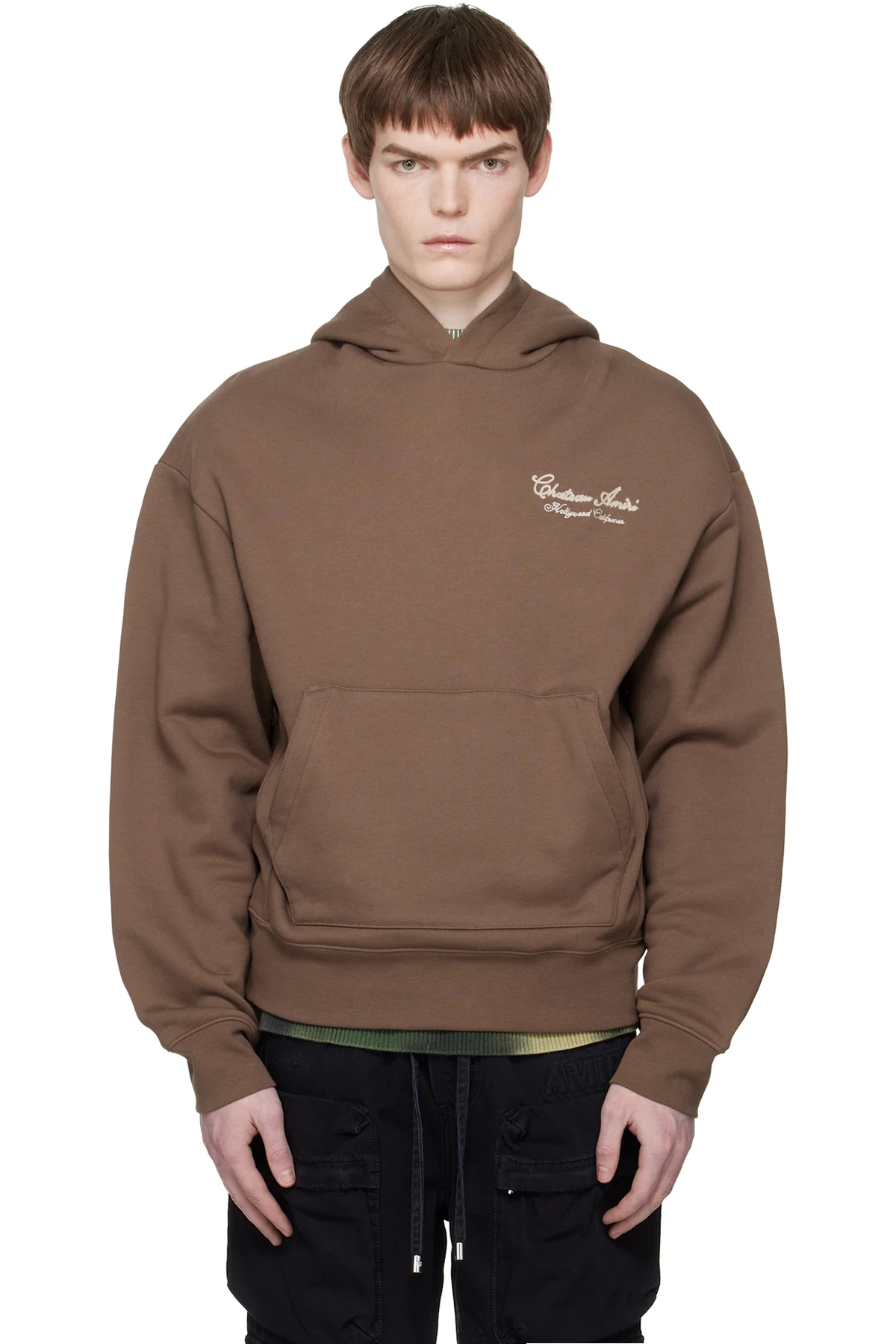 Brown 'Chateau' Script Hoodie