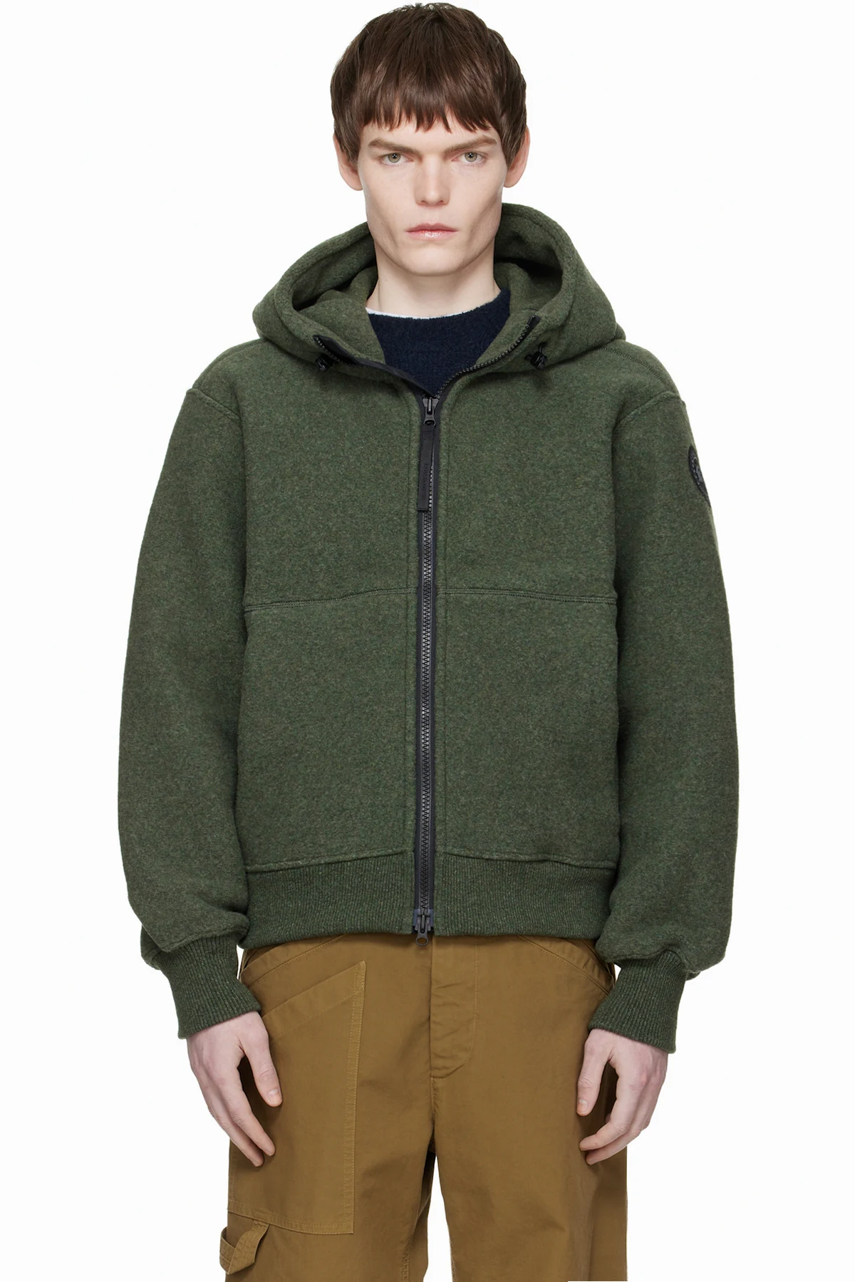 Khaki 'Black Label' Chilliwack Fleece Bomber Jacket