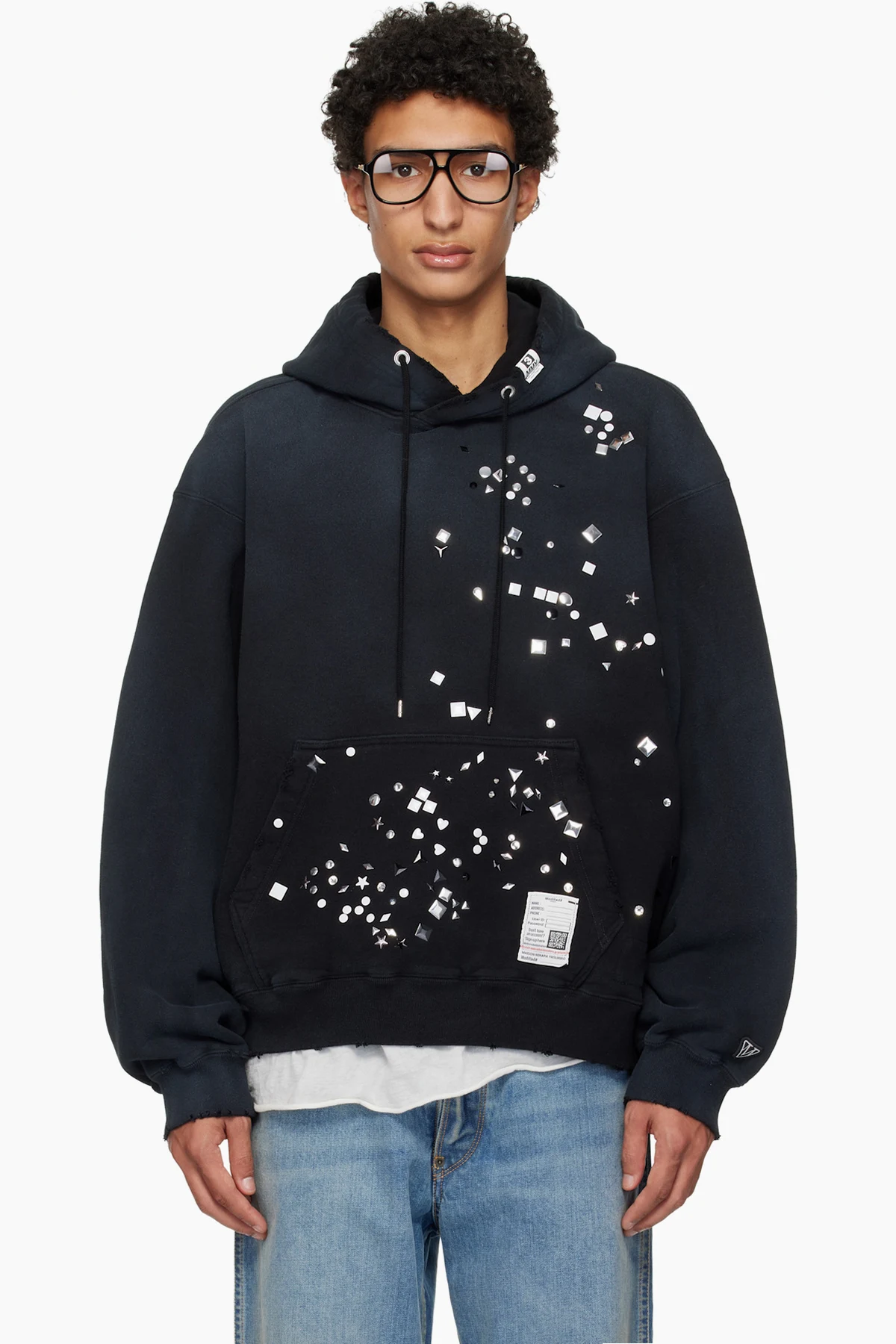 Black Embellished Hoodie