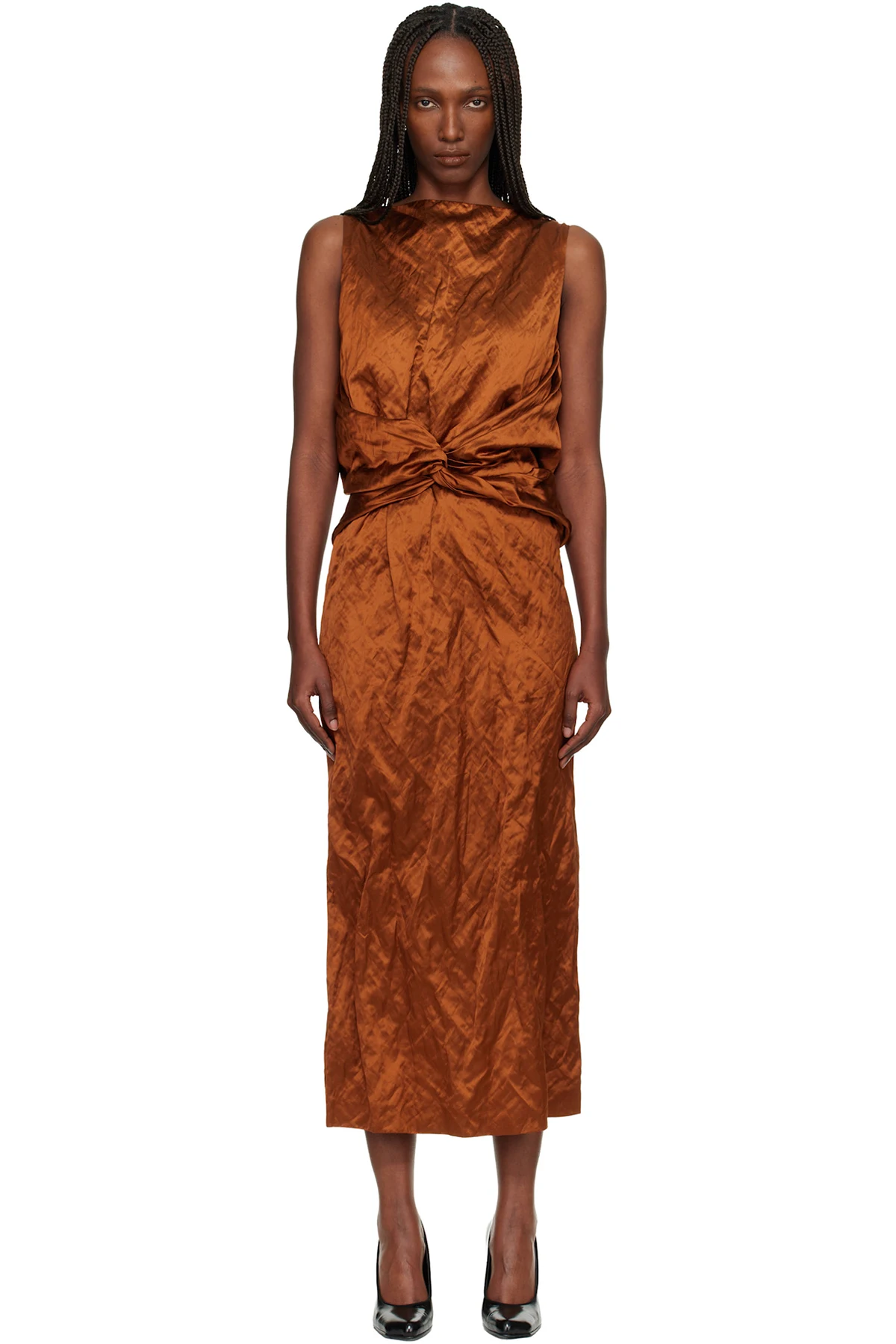 Orange Back Cape Maxi Dress