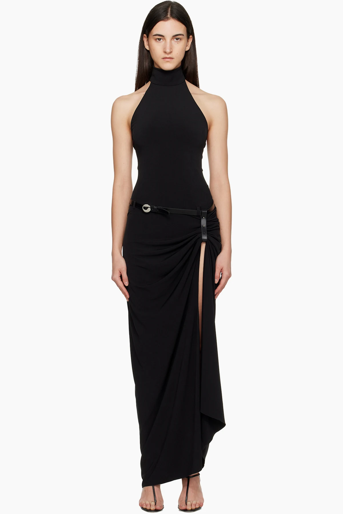Black Suspended Halterneck Maxi Dress