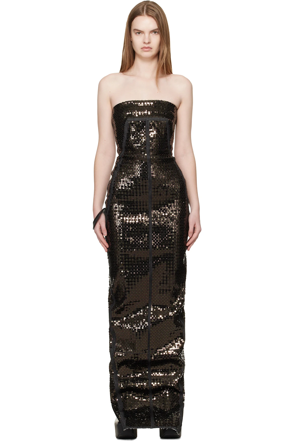 Black Temple Bustier Maxi Dress