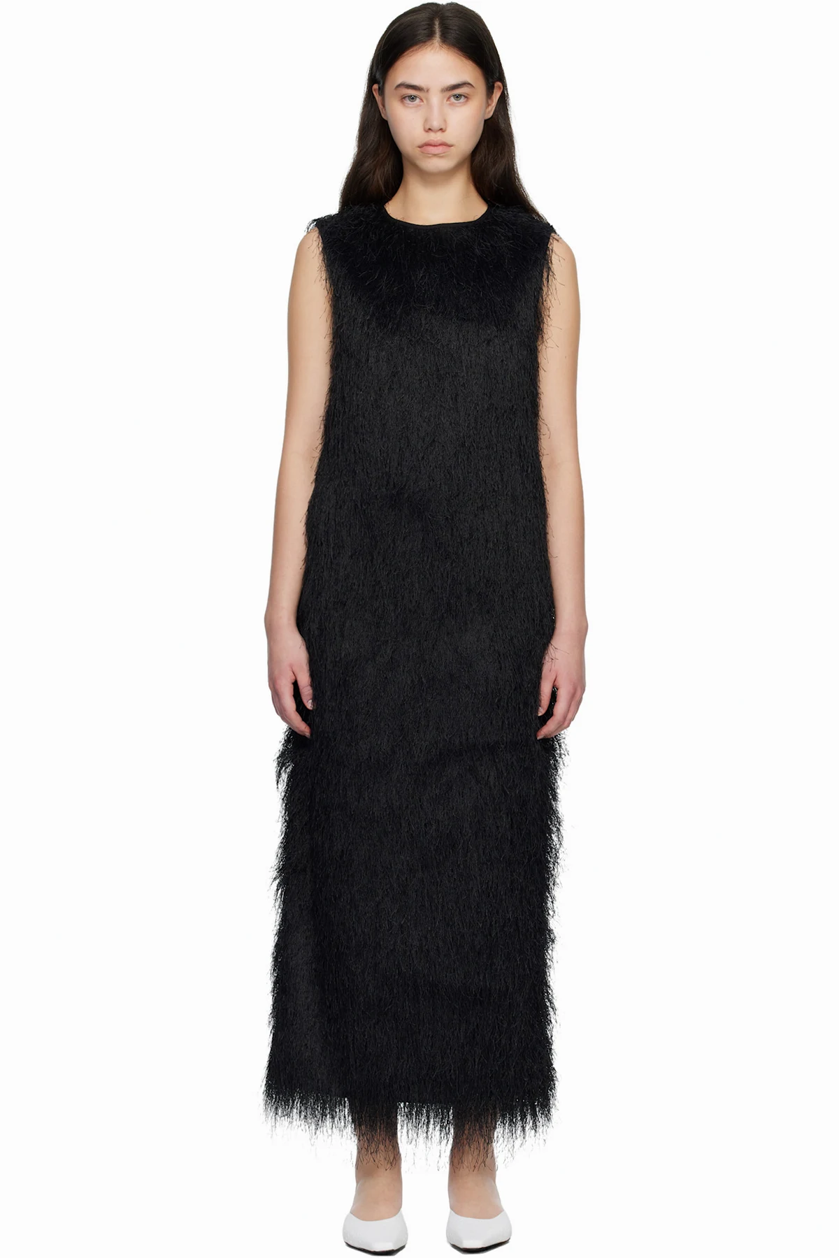 Black TIWA Fringed Maxi Dress