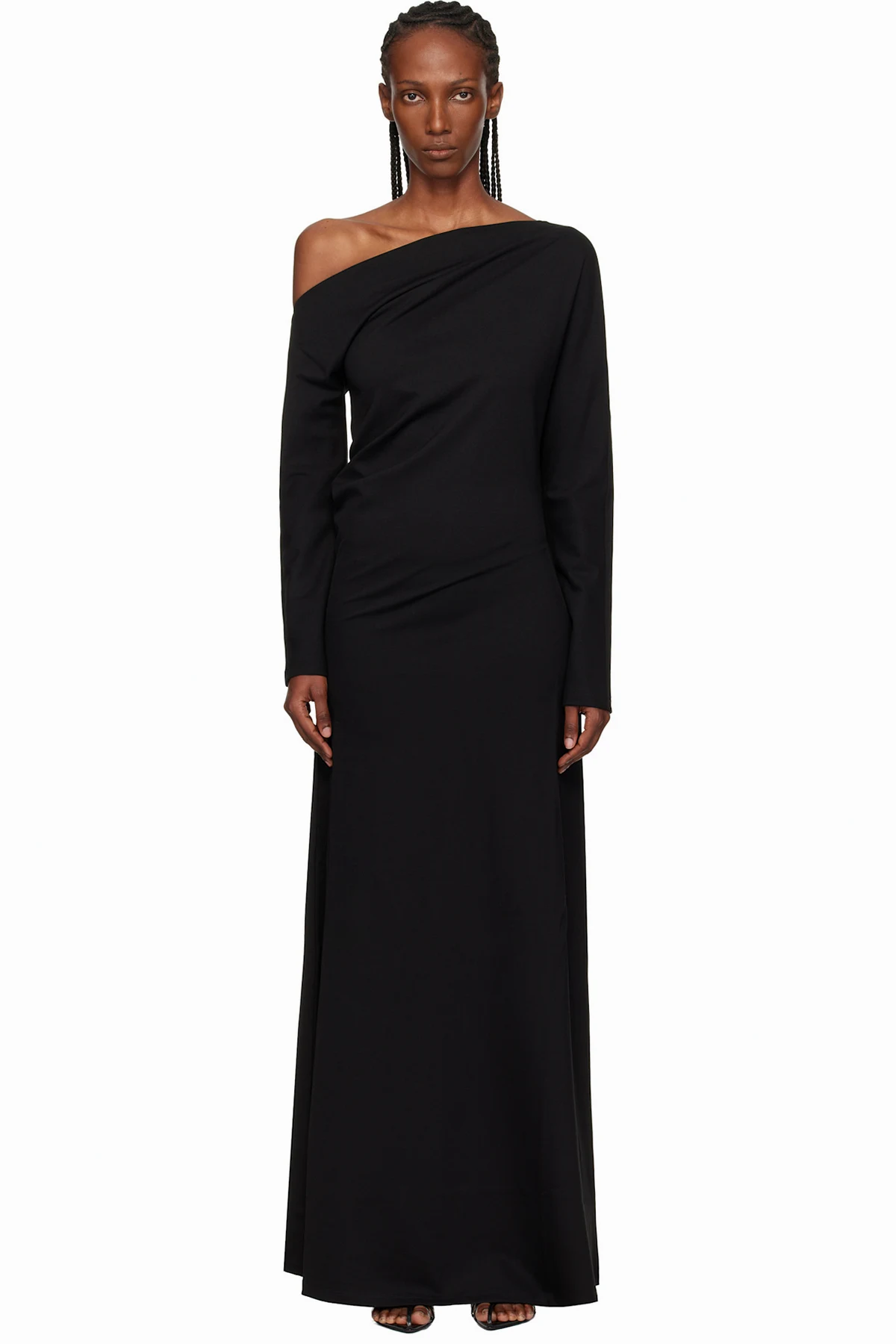 Black Twisted Jersey Maxi Dress