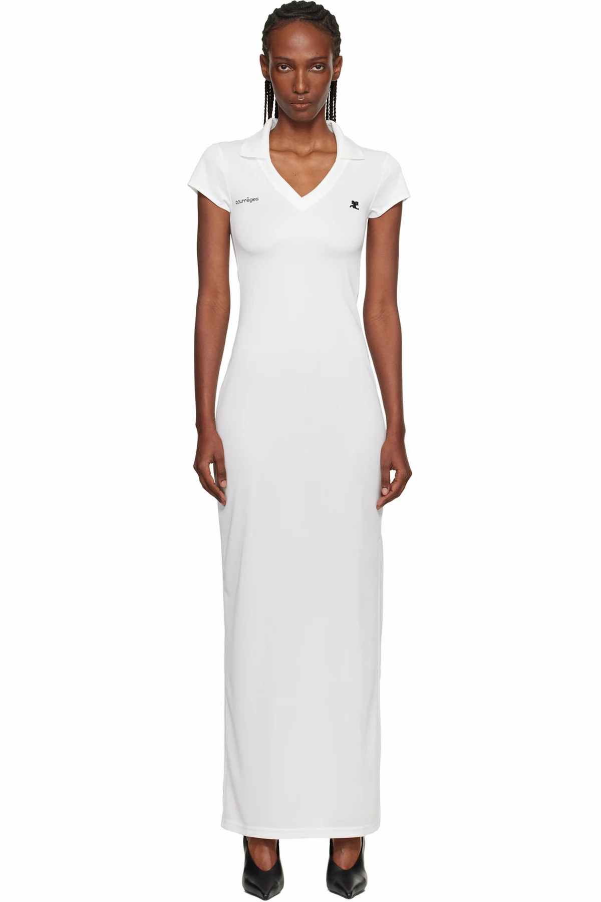 White Sports Polo Maxi Dress