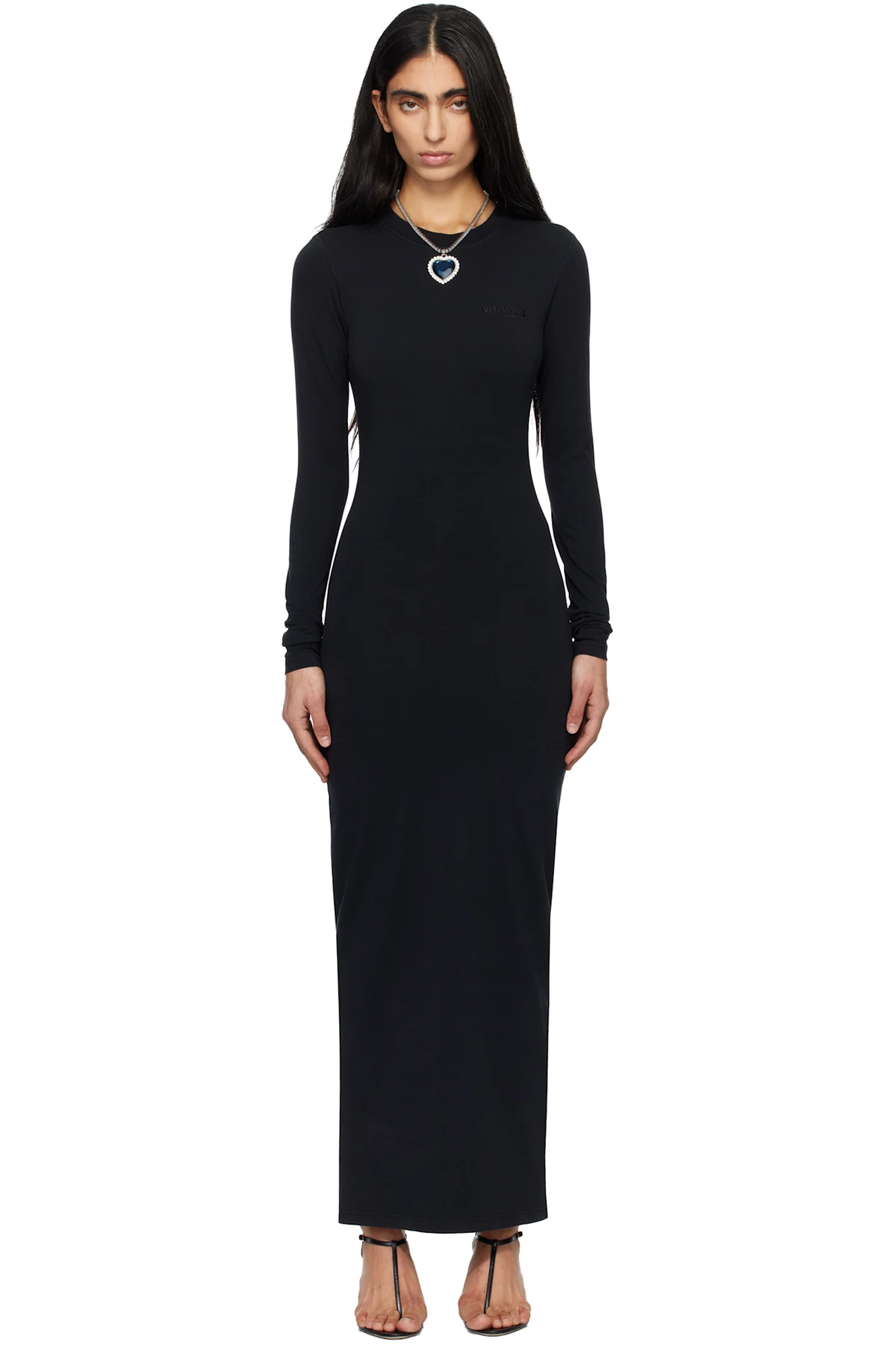 Black Ribbed Maxi Dress