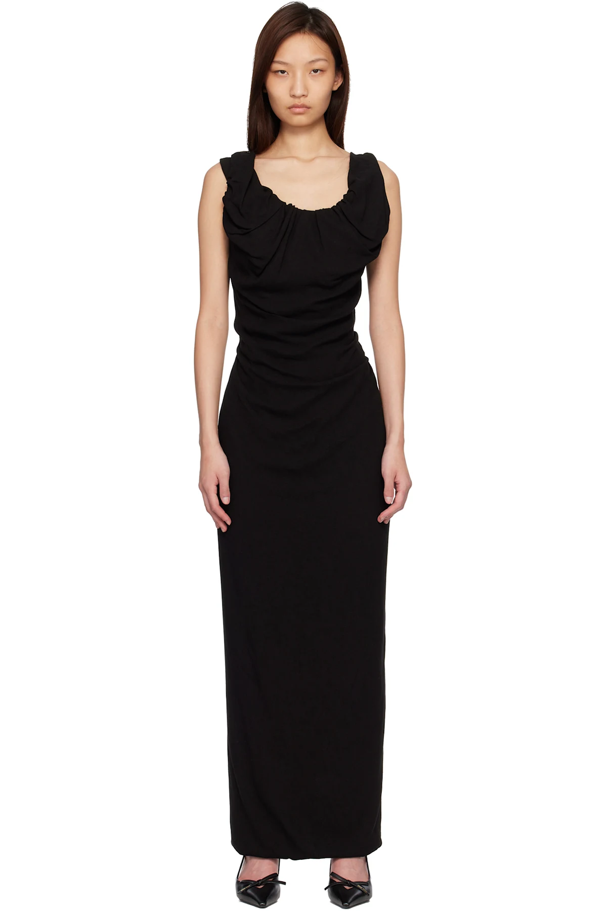 Black Long Ginnie Amber Maxi Dress