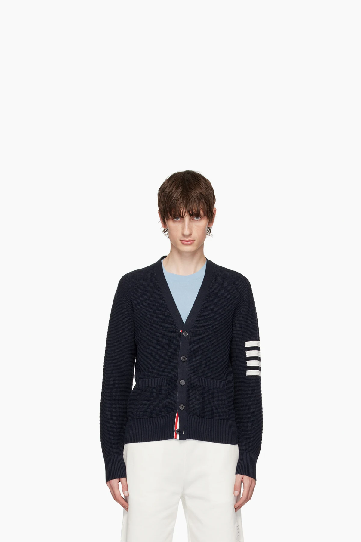 Navy 4-Bar Cardigan