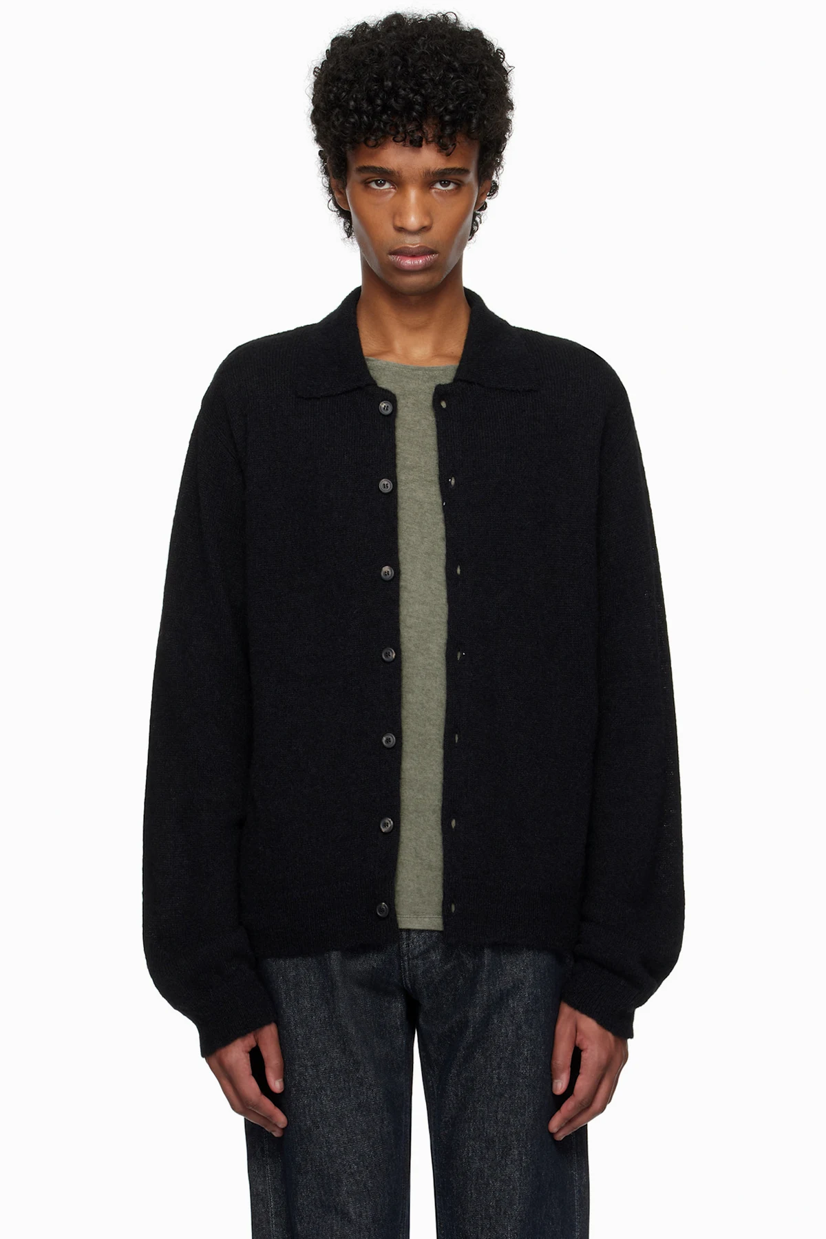 Black Evening Polo Cardigan