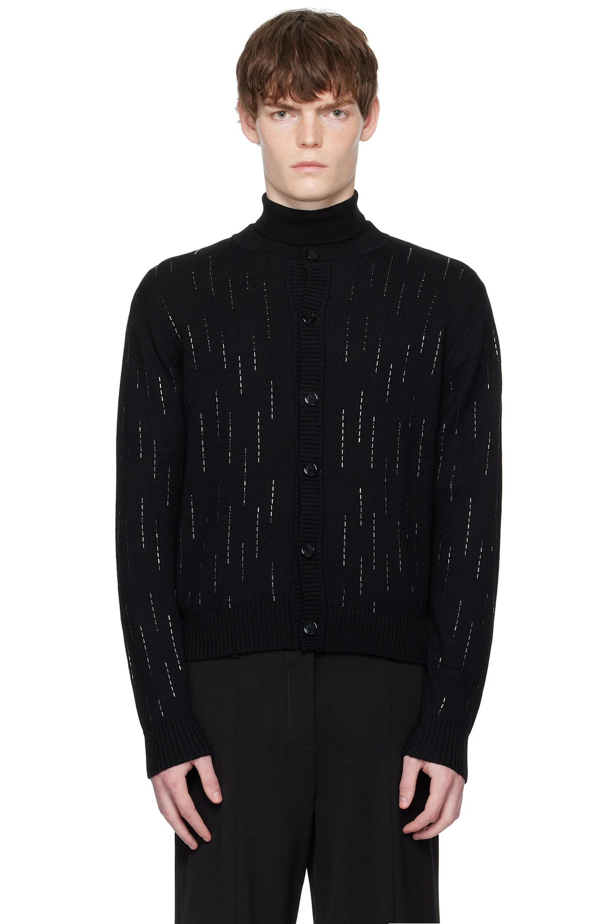 Black Embellished Rain Appliqué Cardigan