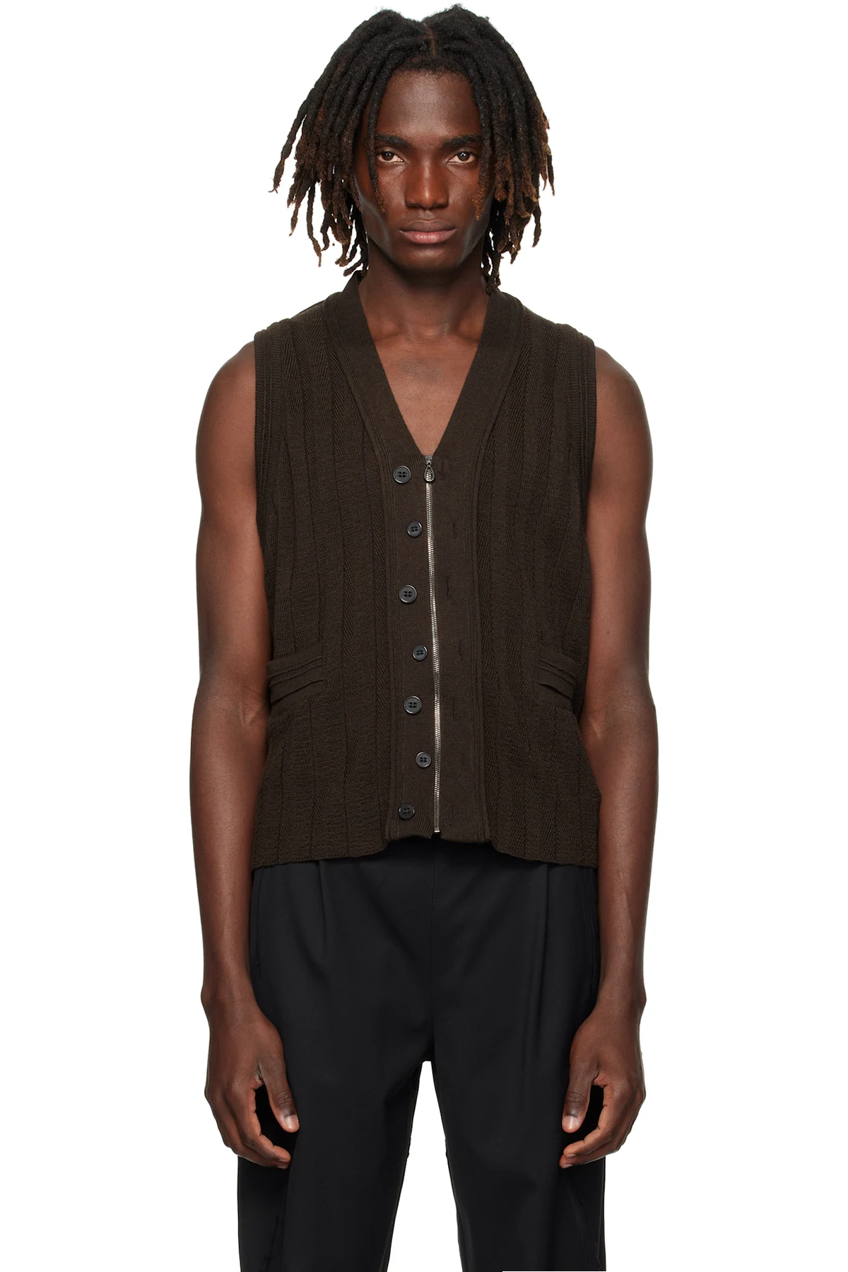 Brown Fitz Knit Vest