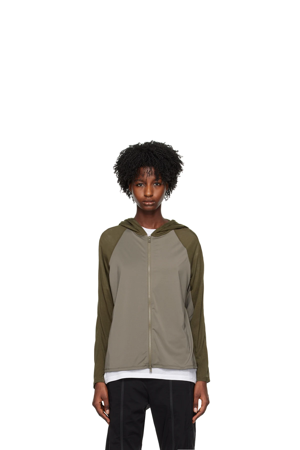 Green Paneled Hoodie