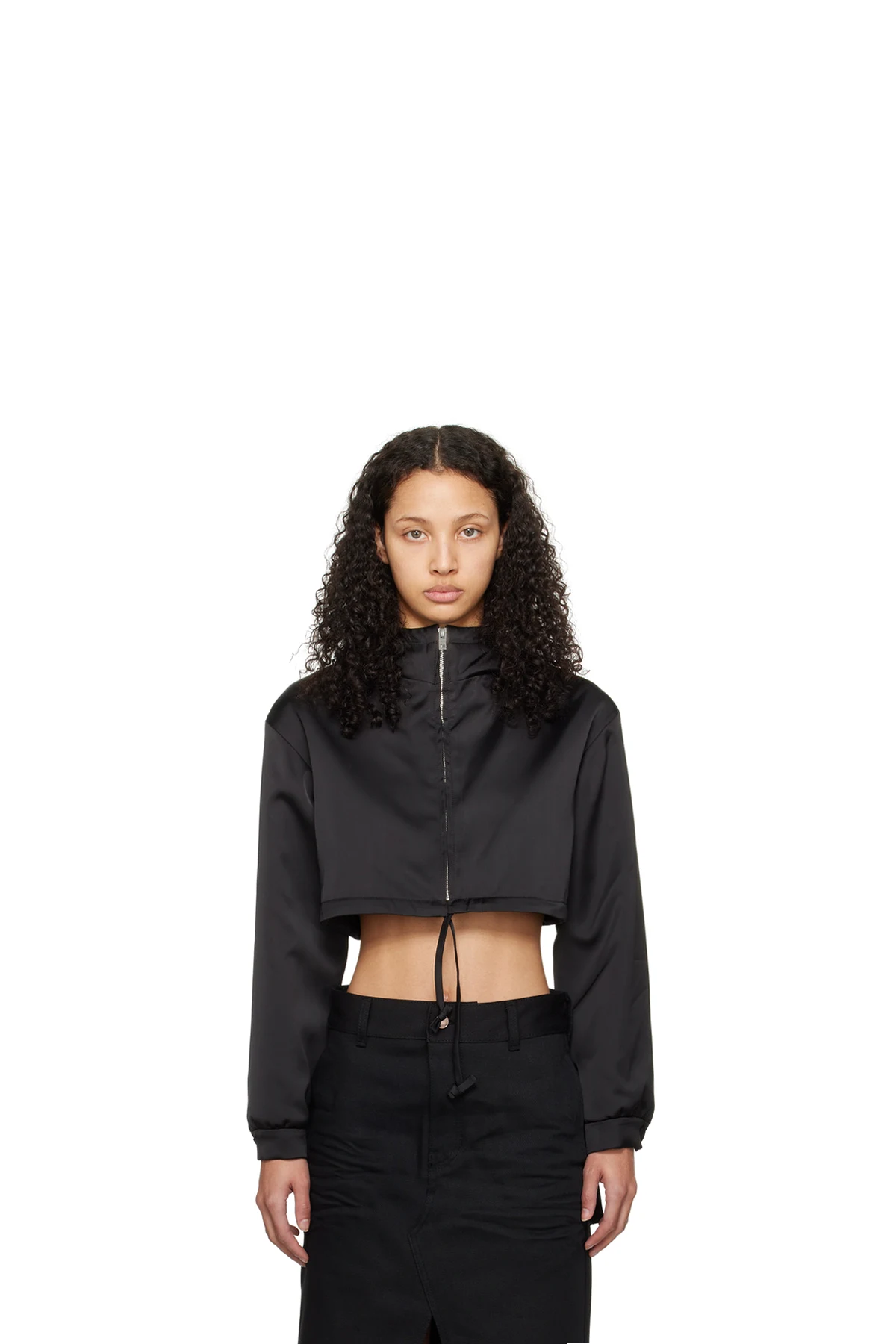 Black Cropped Hoodie
