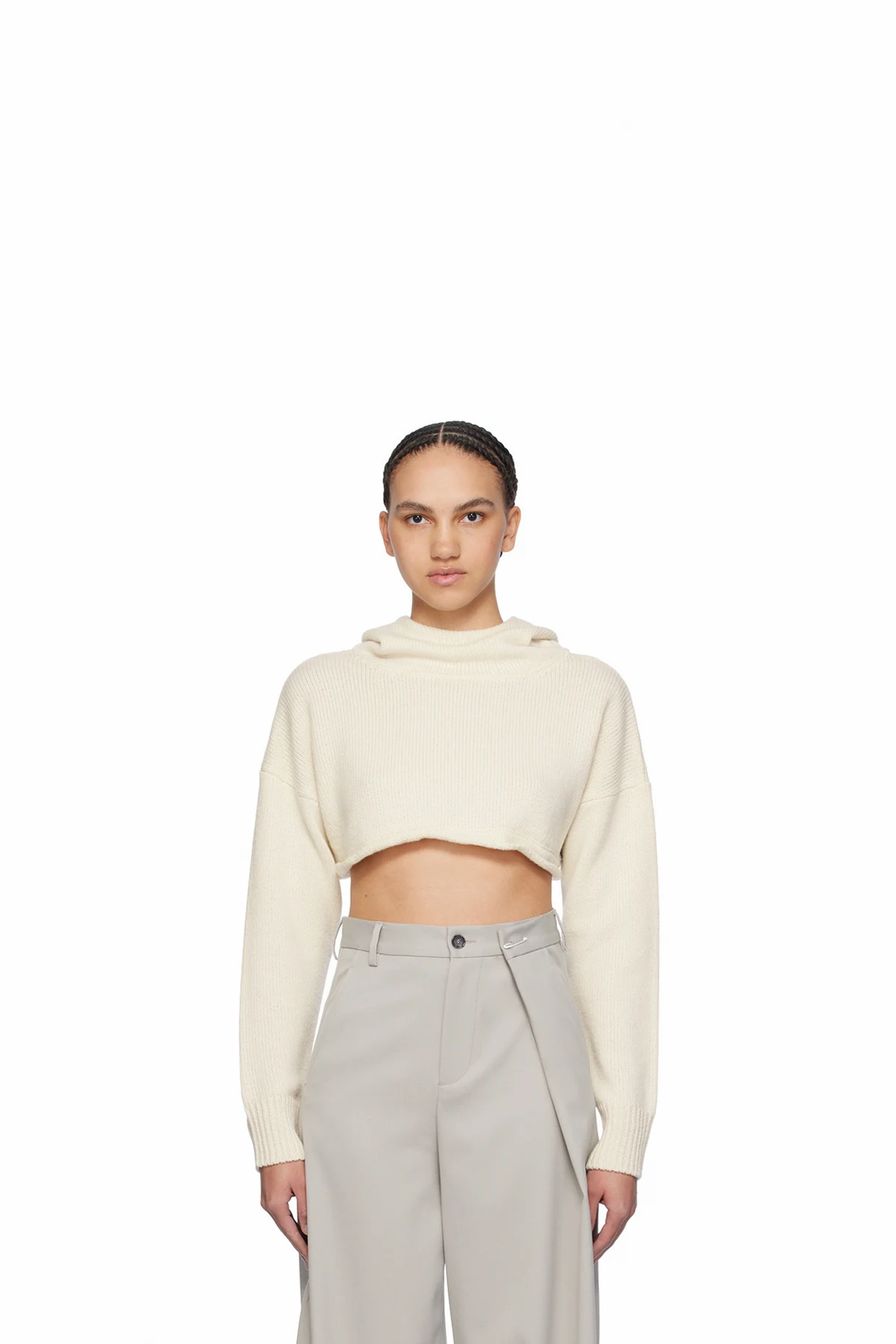 Off-White Cropped Hoodie