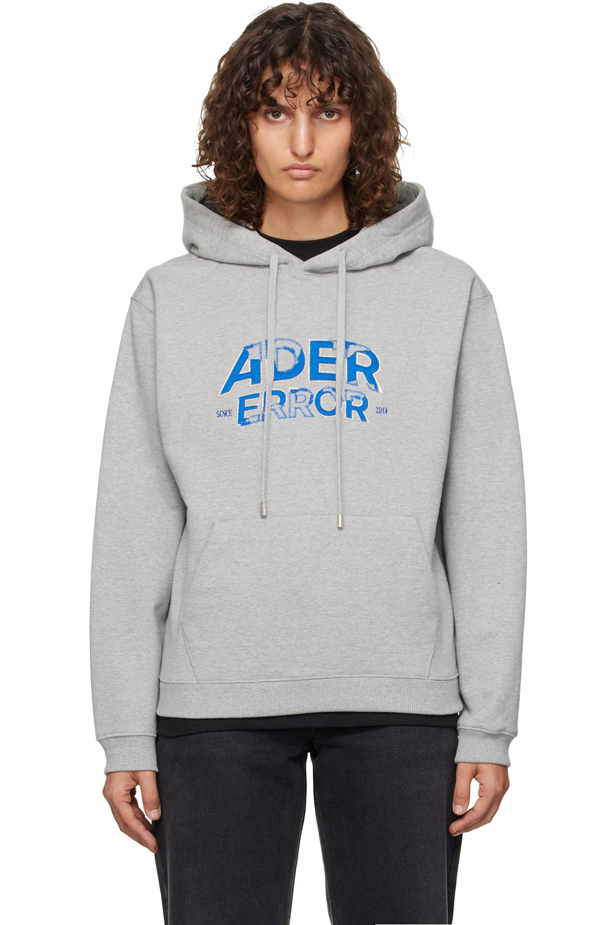 Gray Distressed Logo Hoodie