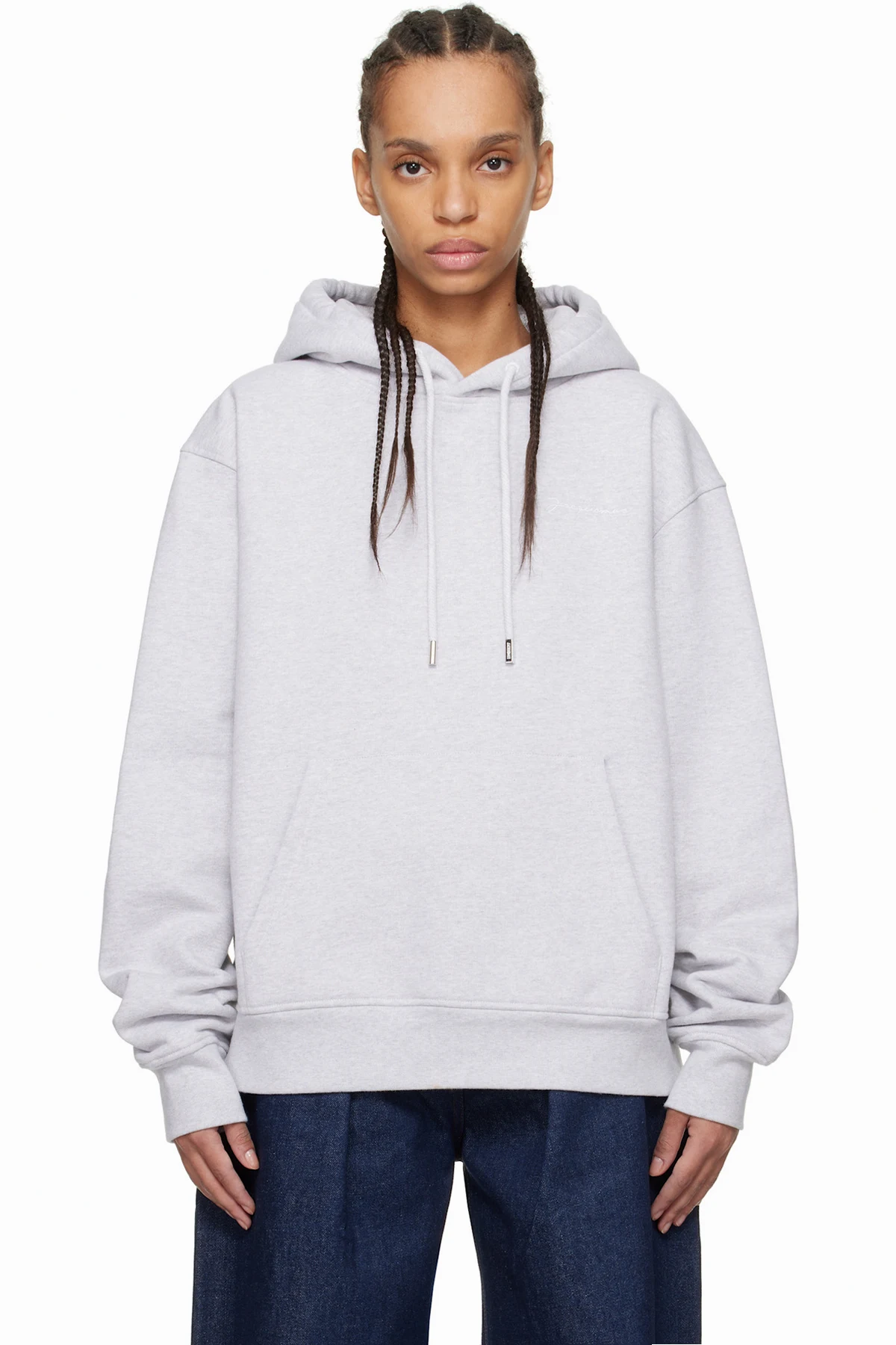 Gray 'The embroidered sweatshirt' Hoodie