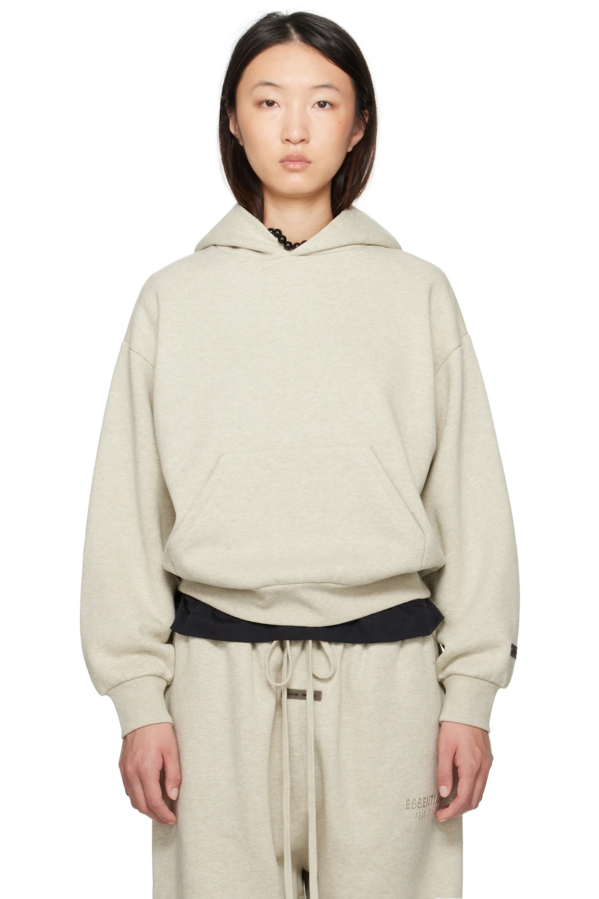 Beige Classic Fit Hoodie