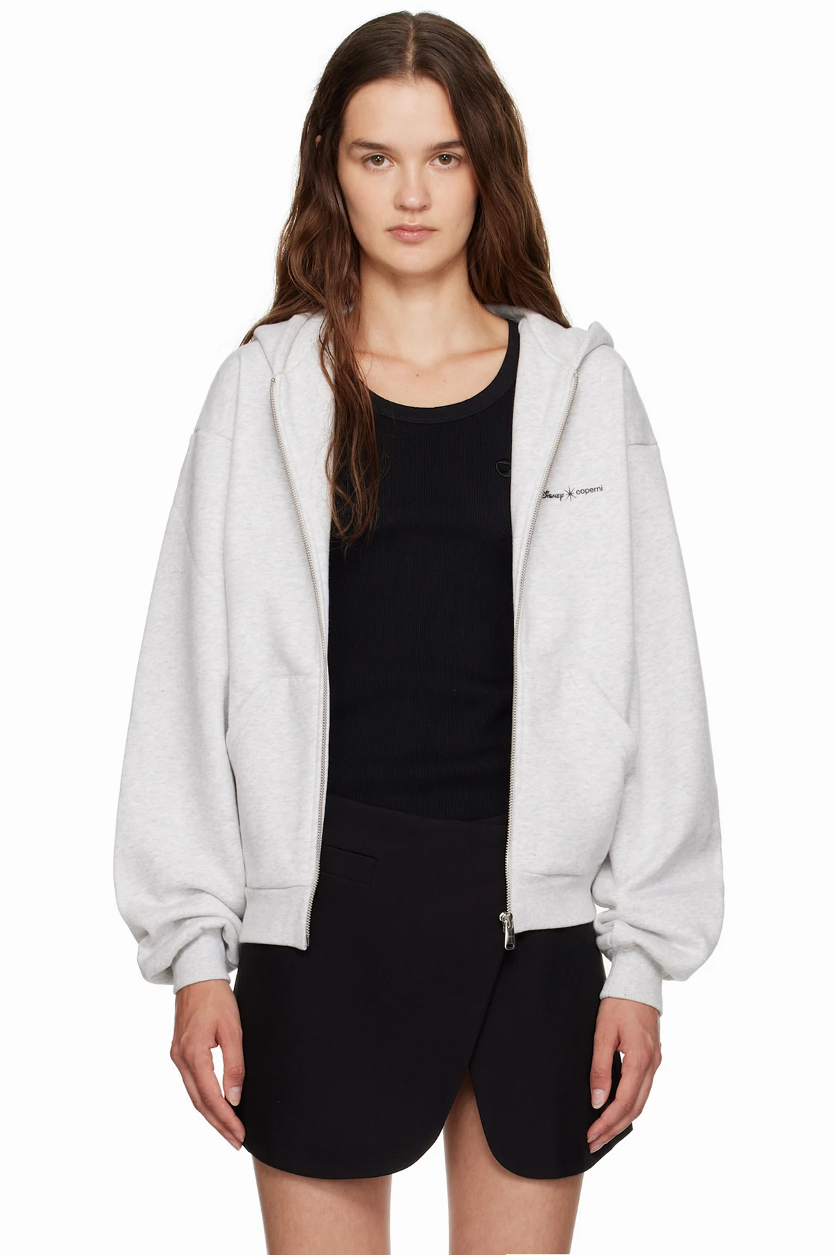 Gray Disney Crown Zip Up Hoodie