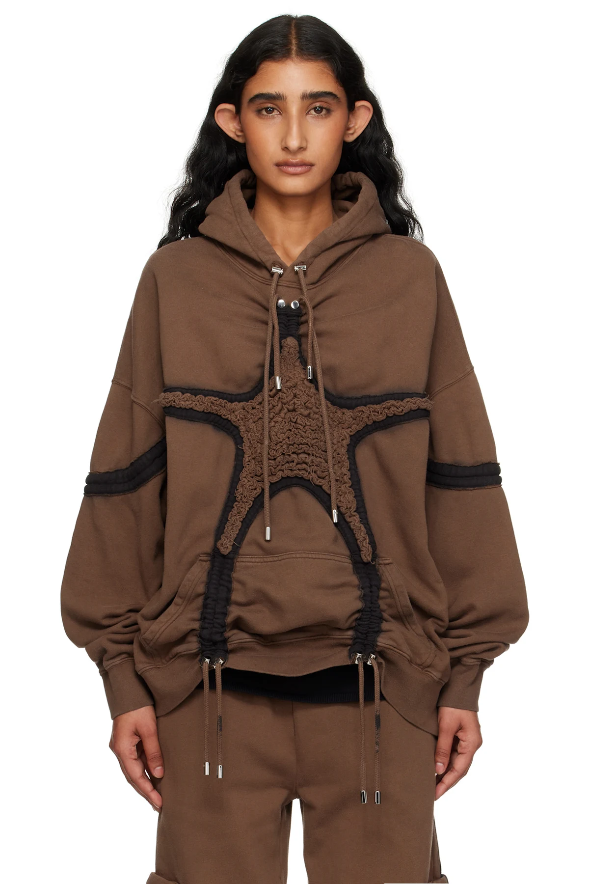 Brown Soft Star Hoodie