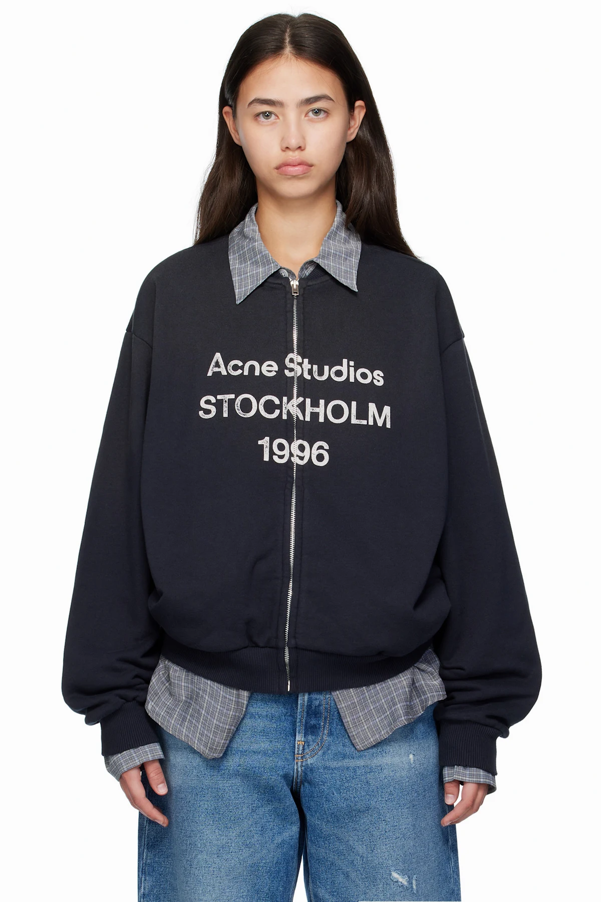 Black Logo Zip Sweater