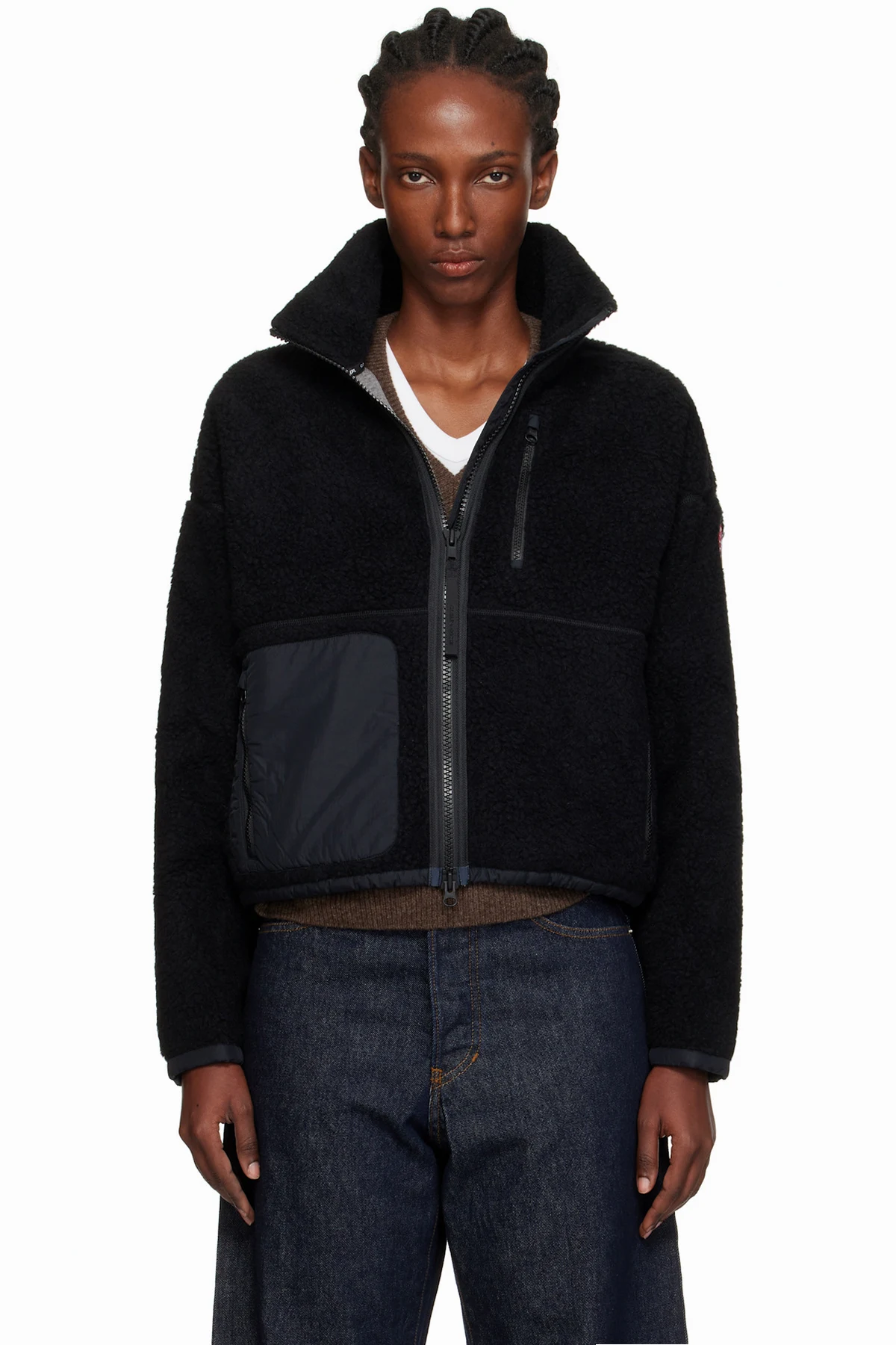 Black Simcoe Zip Up Fleece Sweater