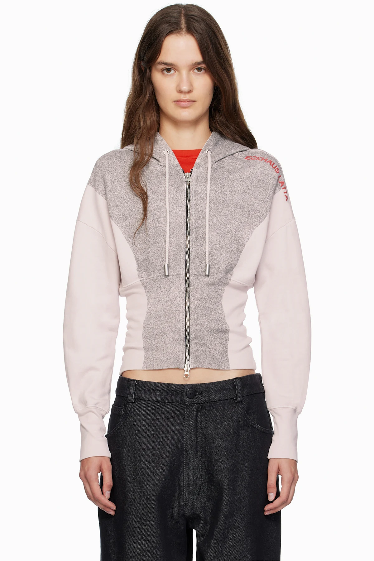 White & Gray Snatched Hoodie