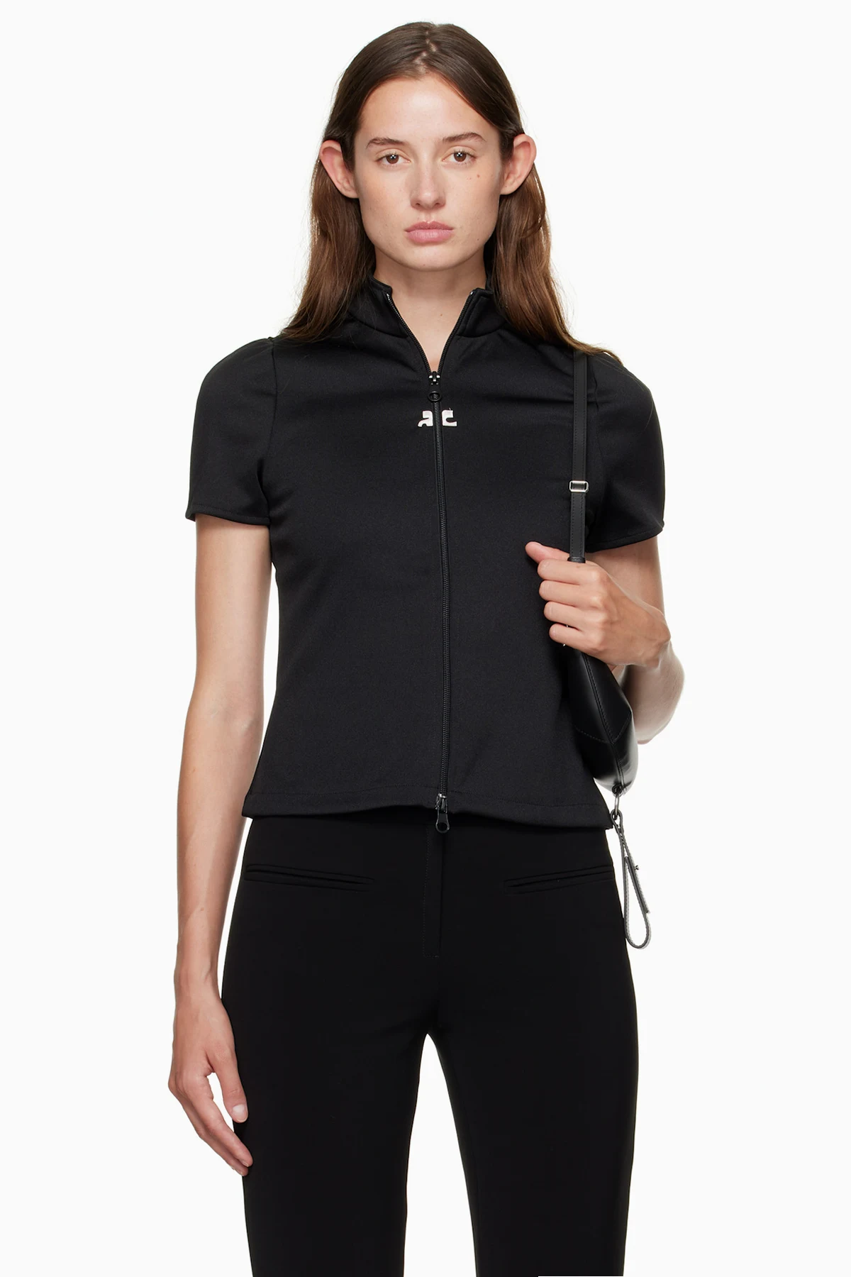 Black Interlock Tracksuit Top