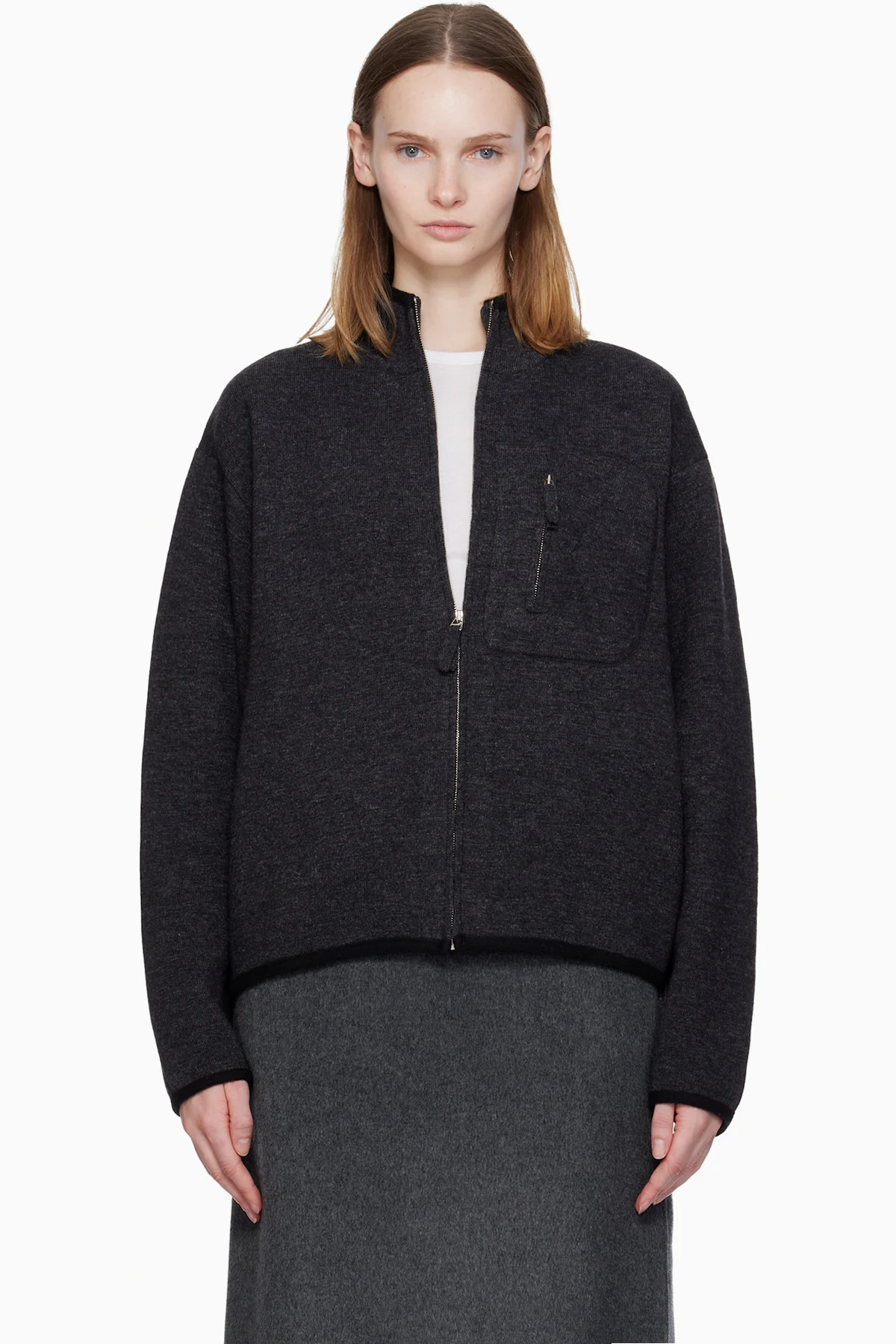 Gray Dicky Zip-Up Sweater