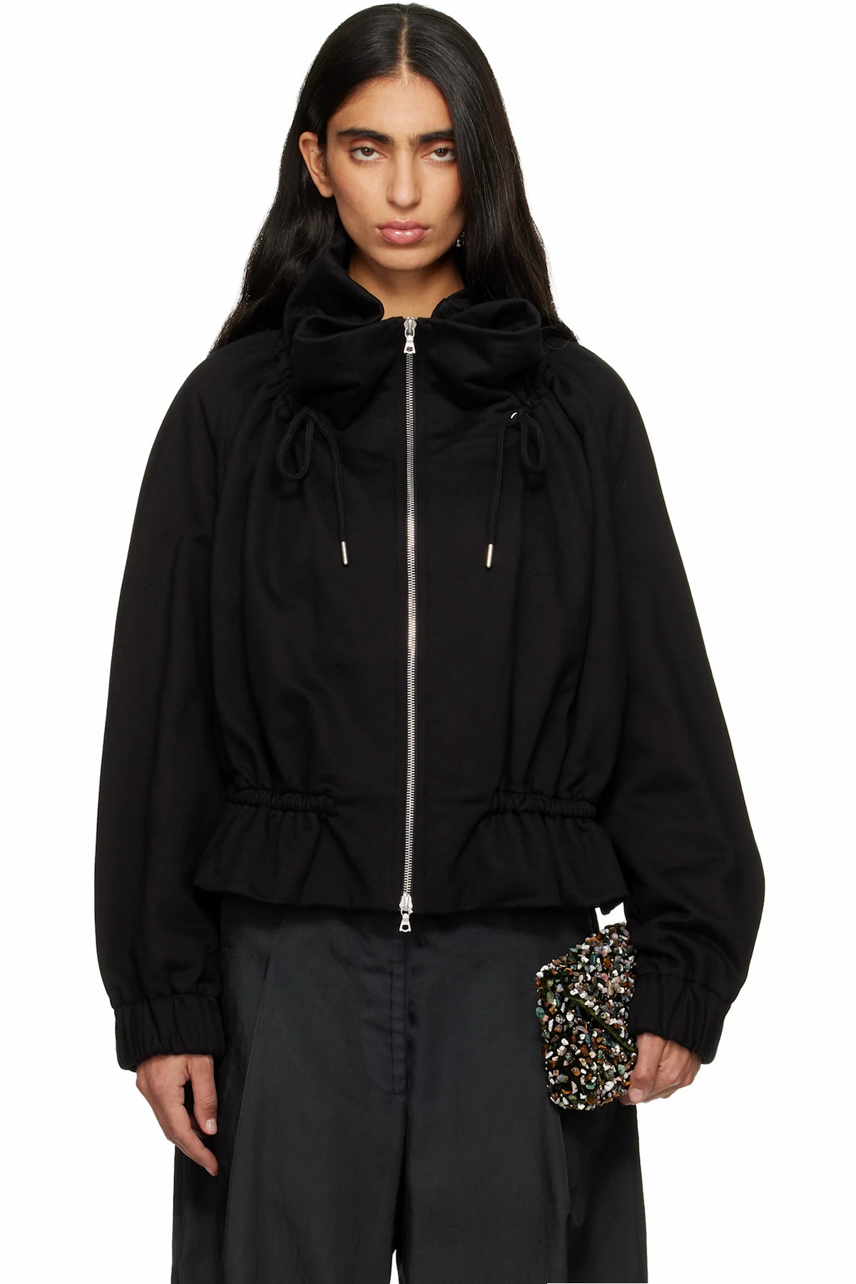 Black Cocoon Jersey Track Jacket