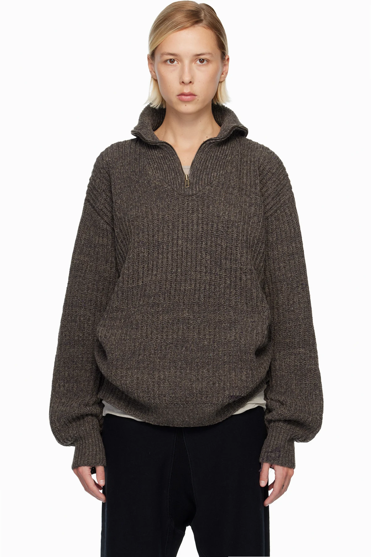 Brown Half-Zip Jacket