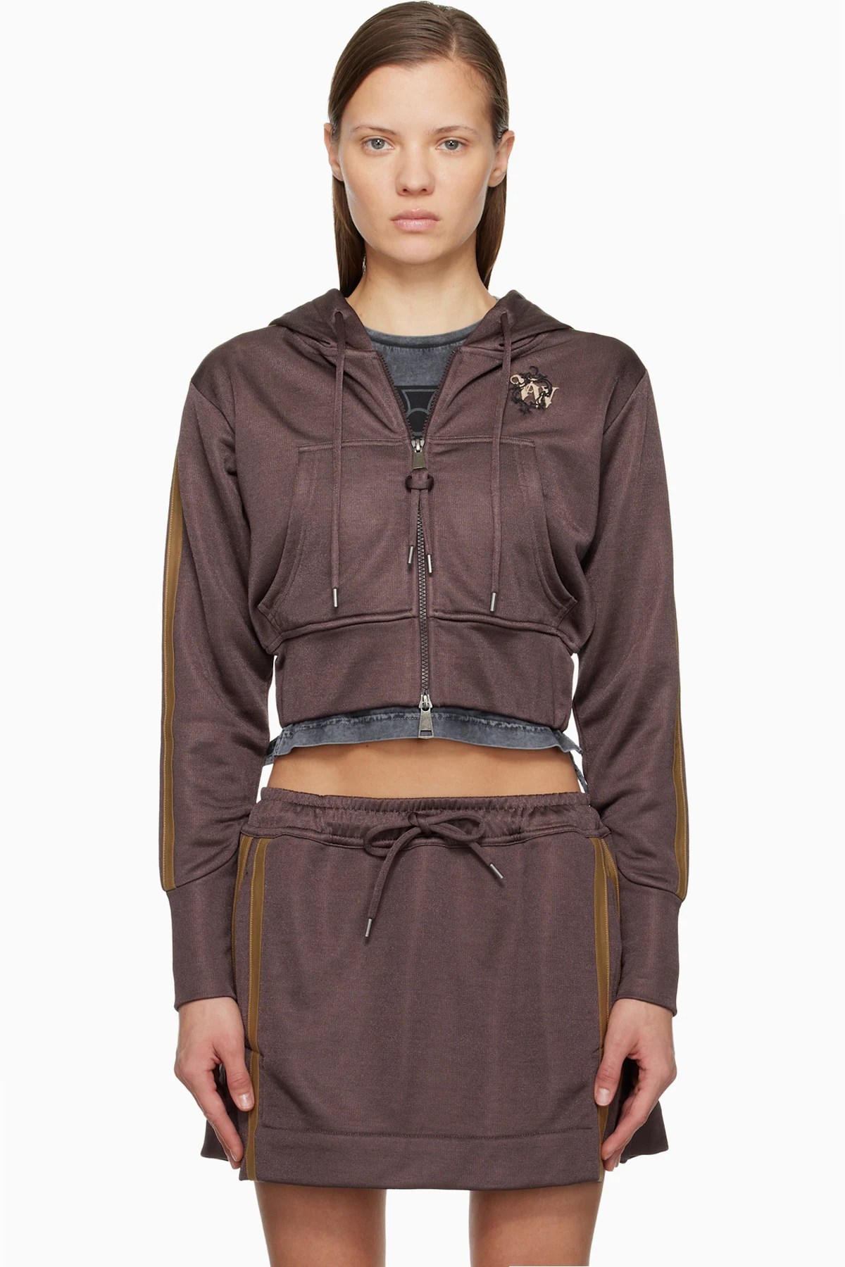 Brown Striped Leo Hoodie