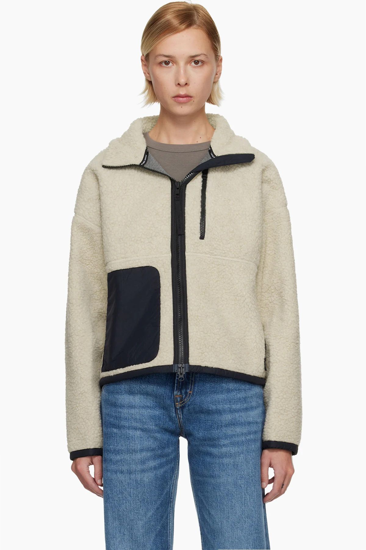 Beige Simcoe Zip Up Fleece Jacket