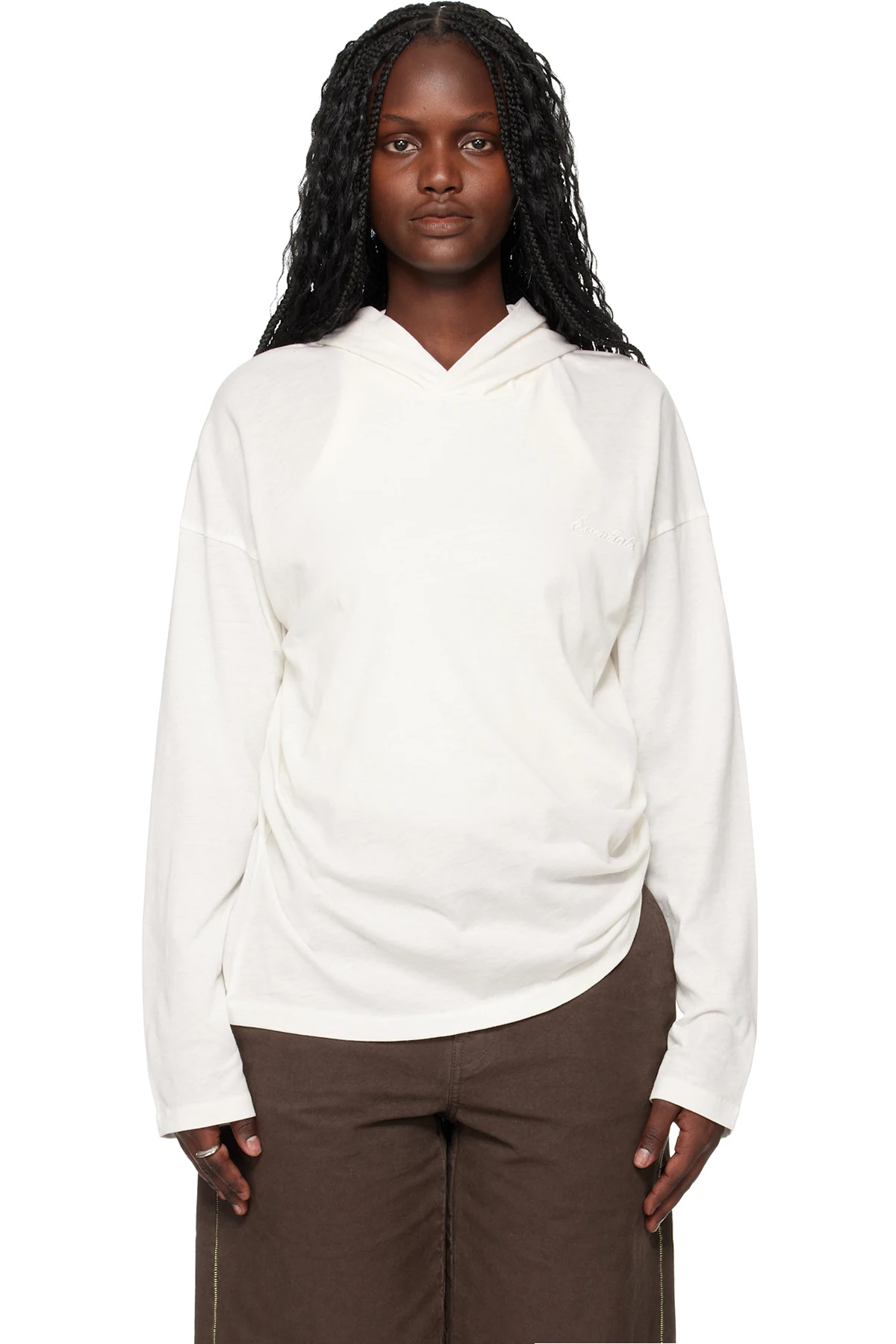 Off-White Holiday Embroidered Classic Fit Long Sleeve Hoodie