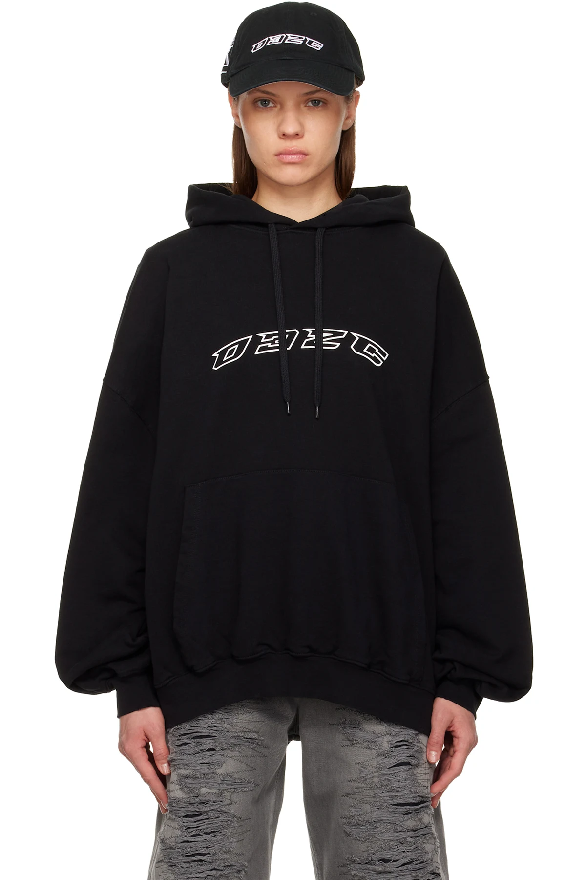 Black "Hansel And Gretel" Oversized Hoodie