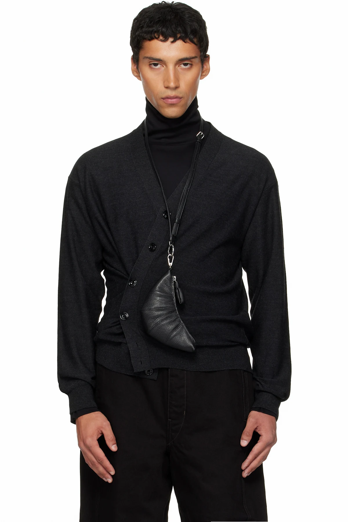 Gray Relaxed Twisted Cardigan