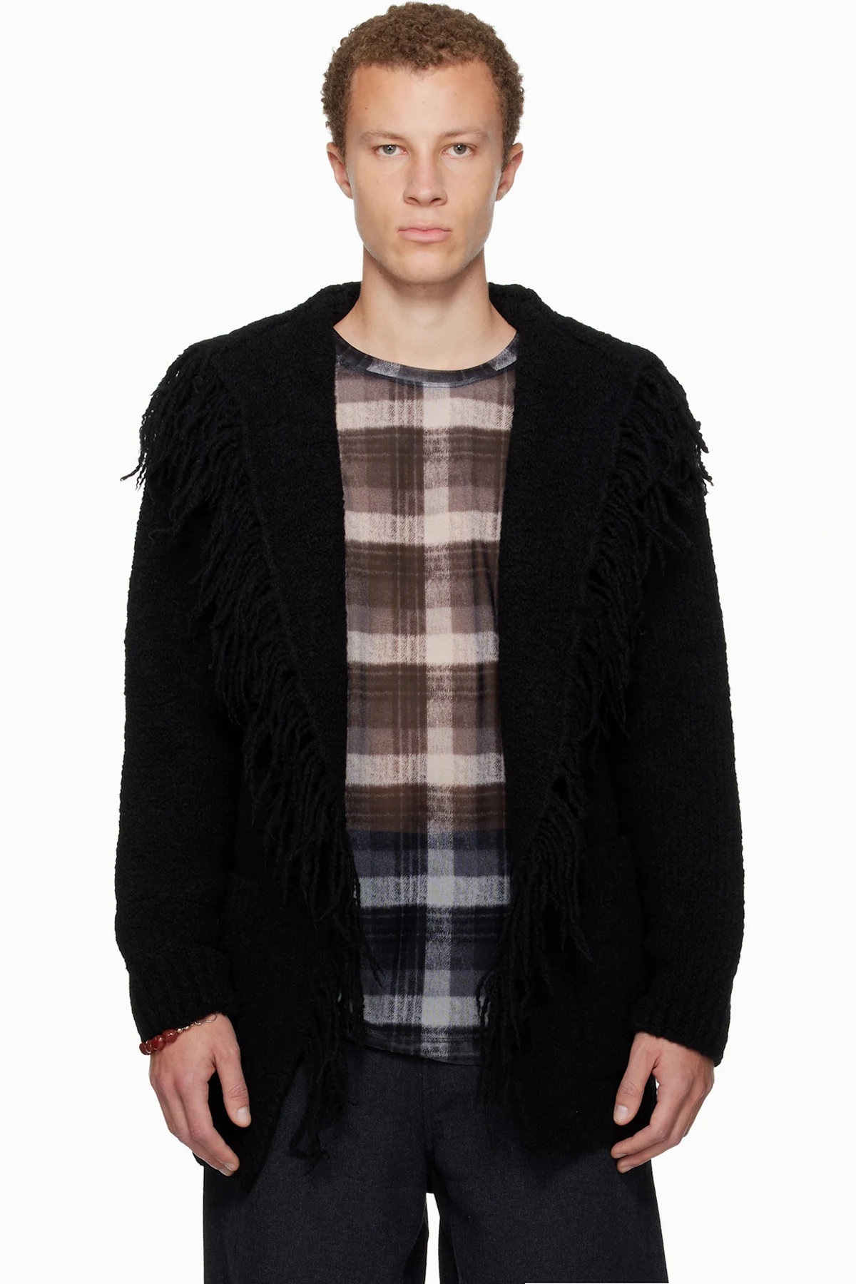 Black Fringed Cardigan