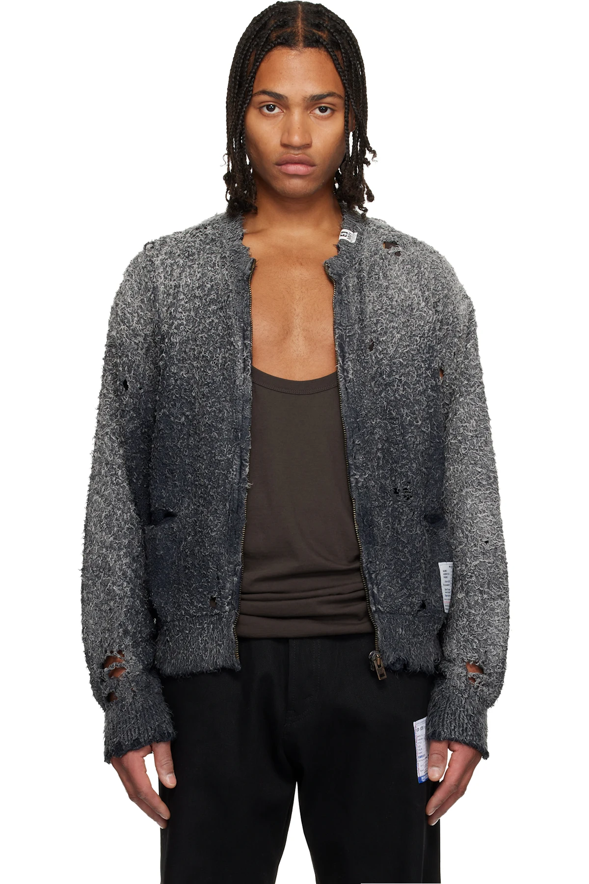 Black Sun Faded Like Knit Cardigan