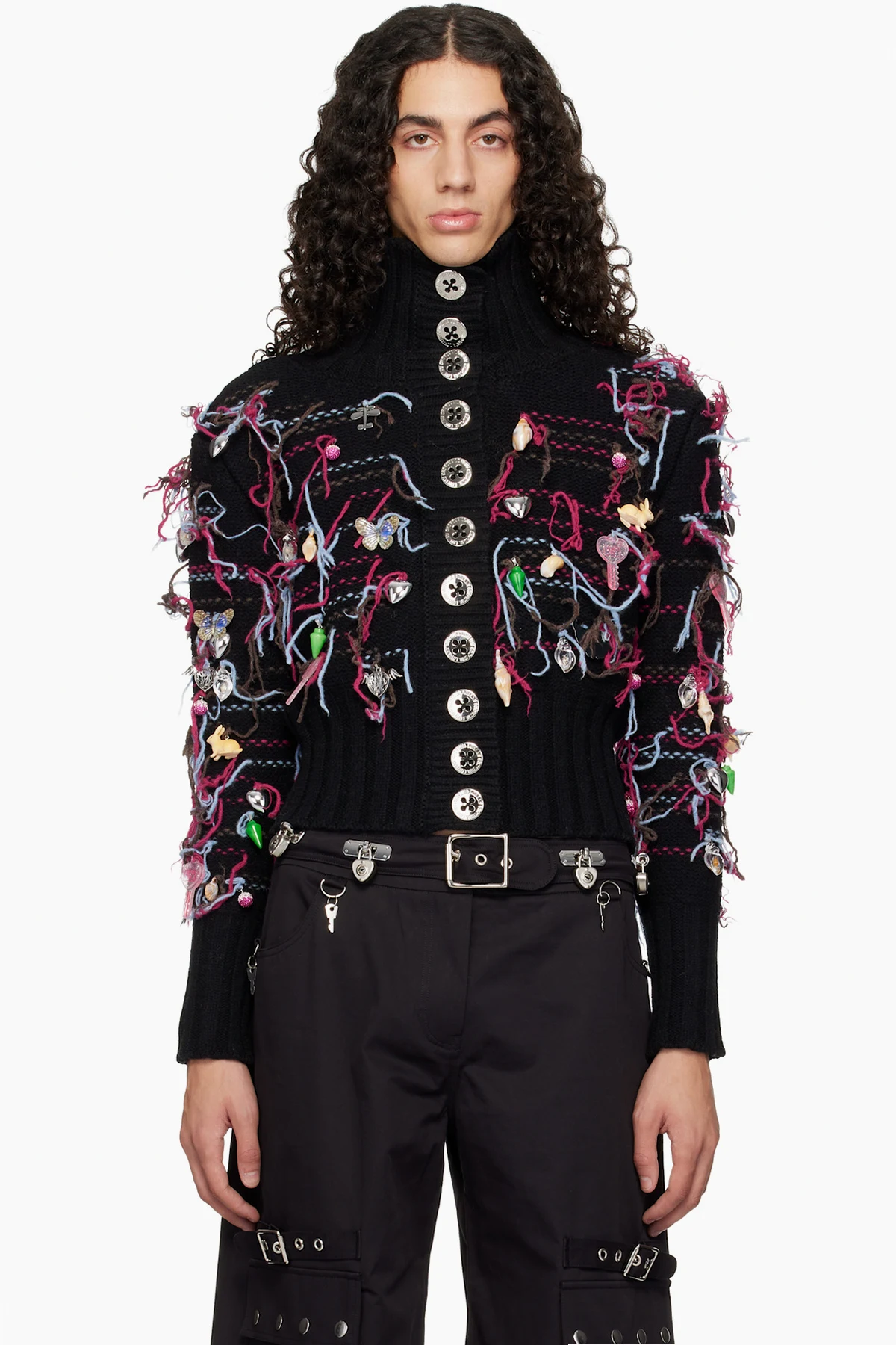 Black Washed Up Cardigan