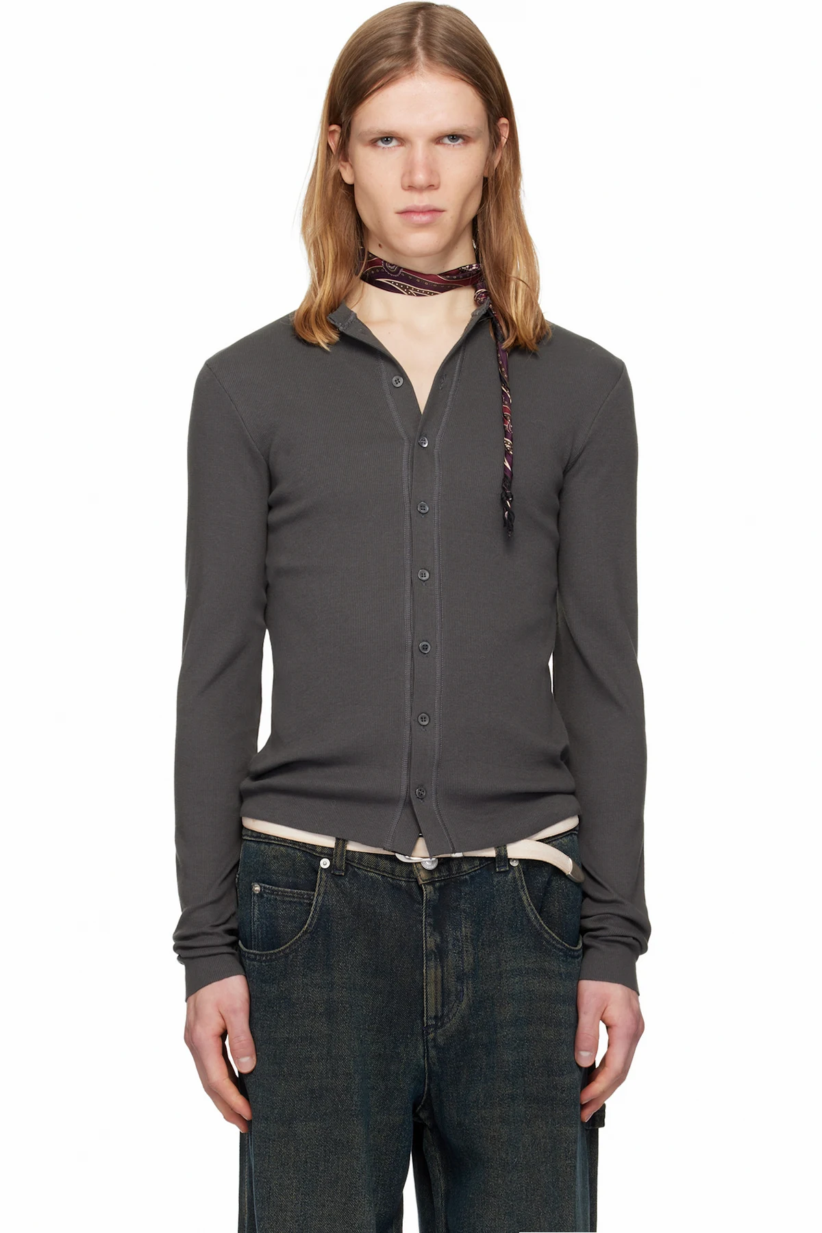 Gray 'Nudo' Serafino Cardigan