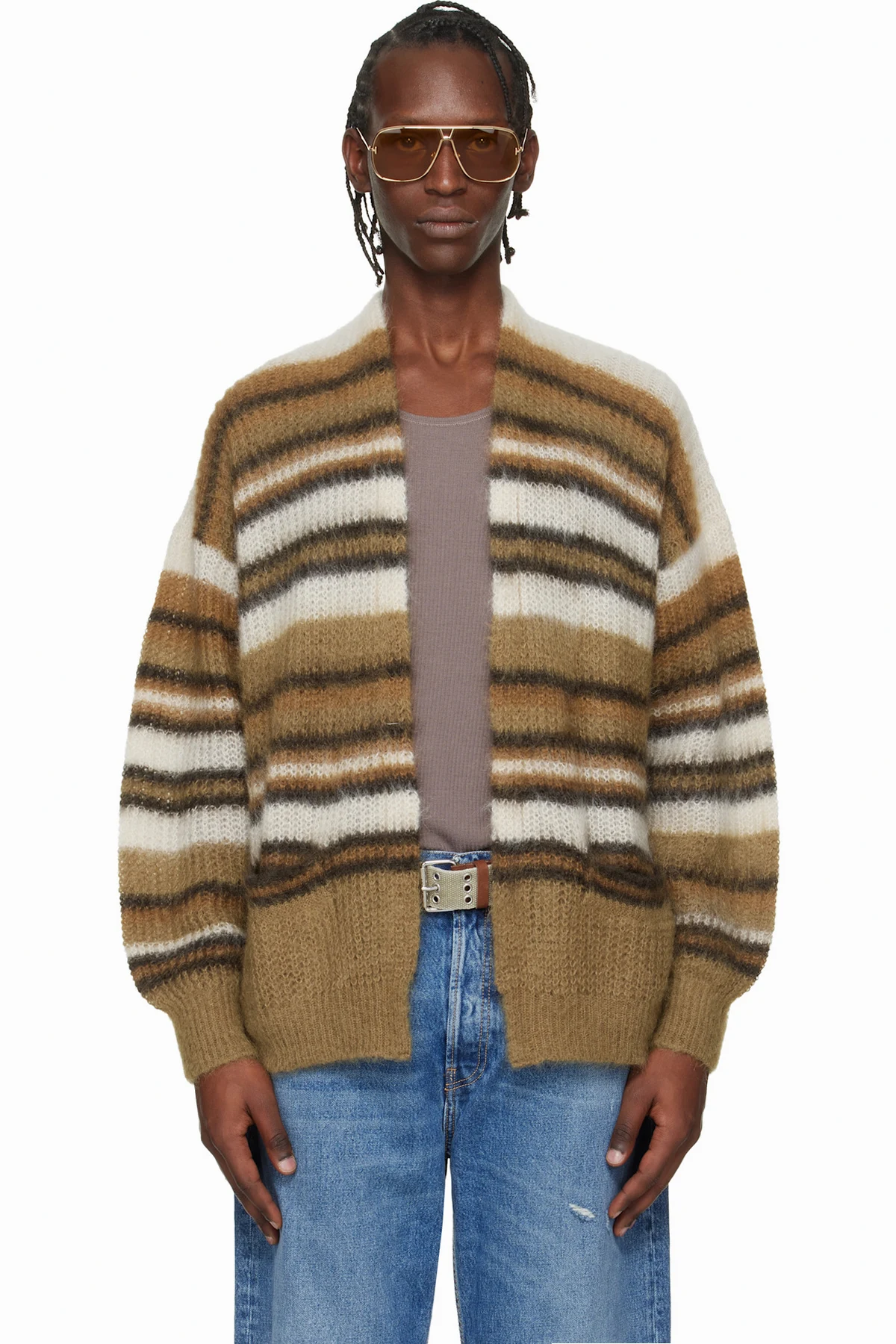 Brown & Off-White Danah Cardigan