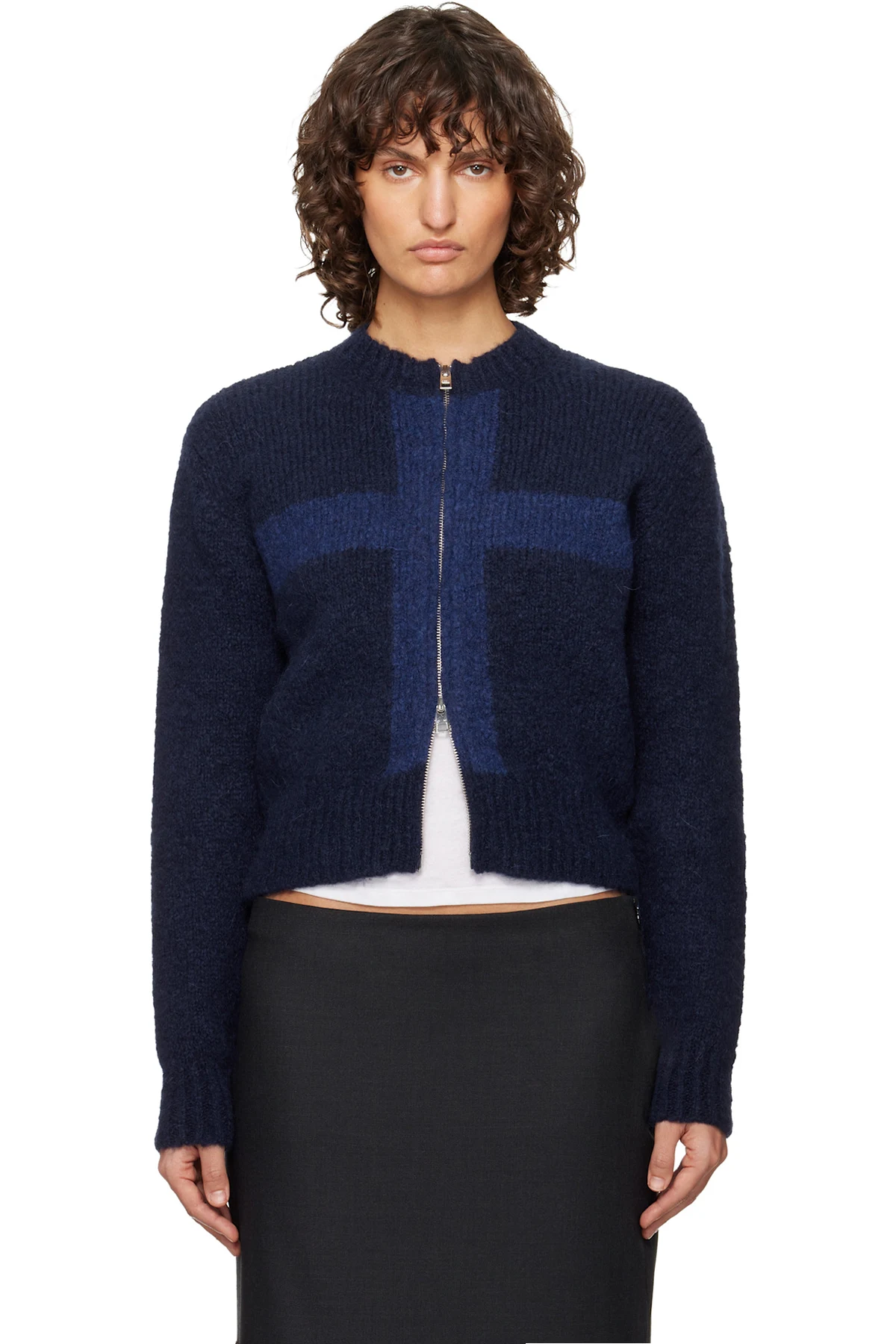 Navy Cruz Zip Sweater