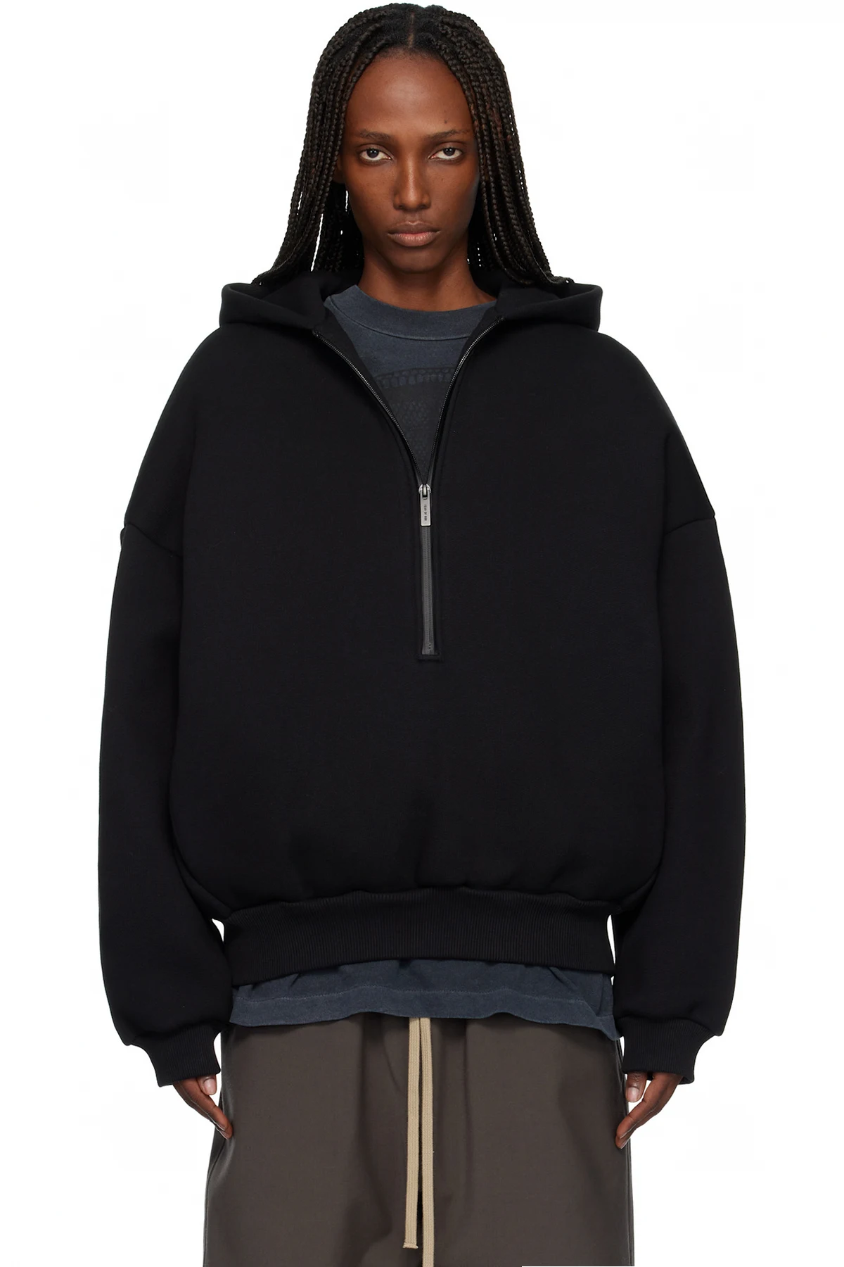 Black Athletics Half Zip Hoodie