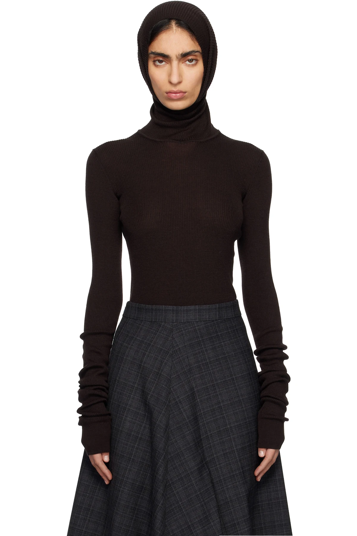 Brown Balaclava Sweater