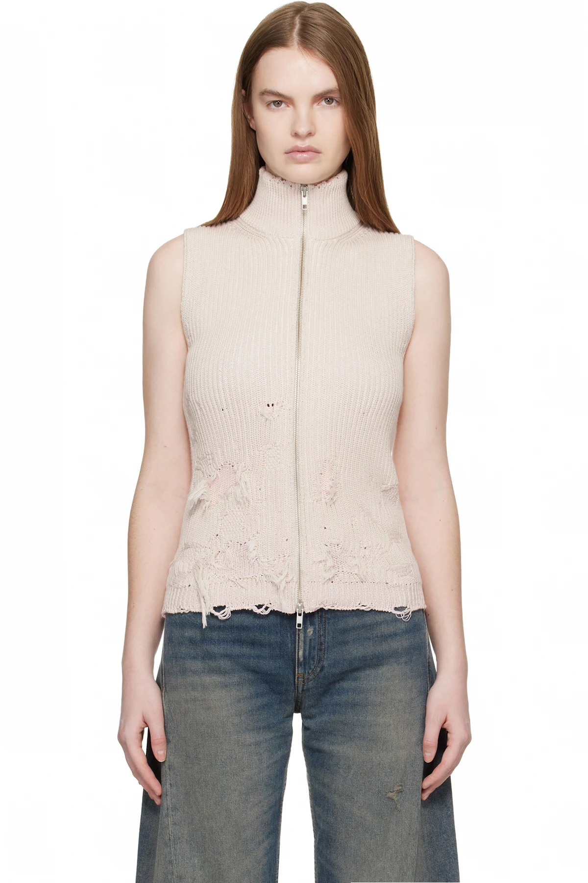 Pink Amended Optical Ribs Vest